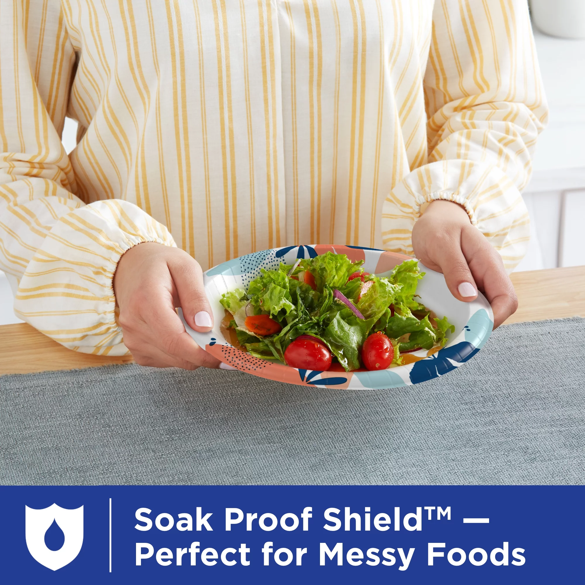 Dixie Disposable Paper Plates, Multicolor, 8.5 in, 400 Count (2-Pack of 200 Count)