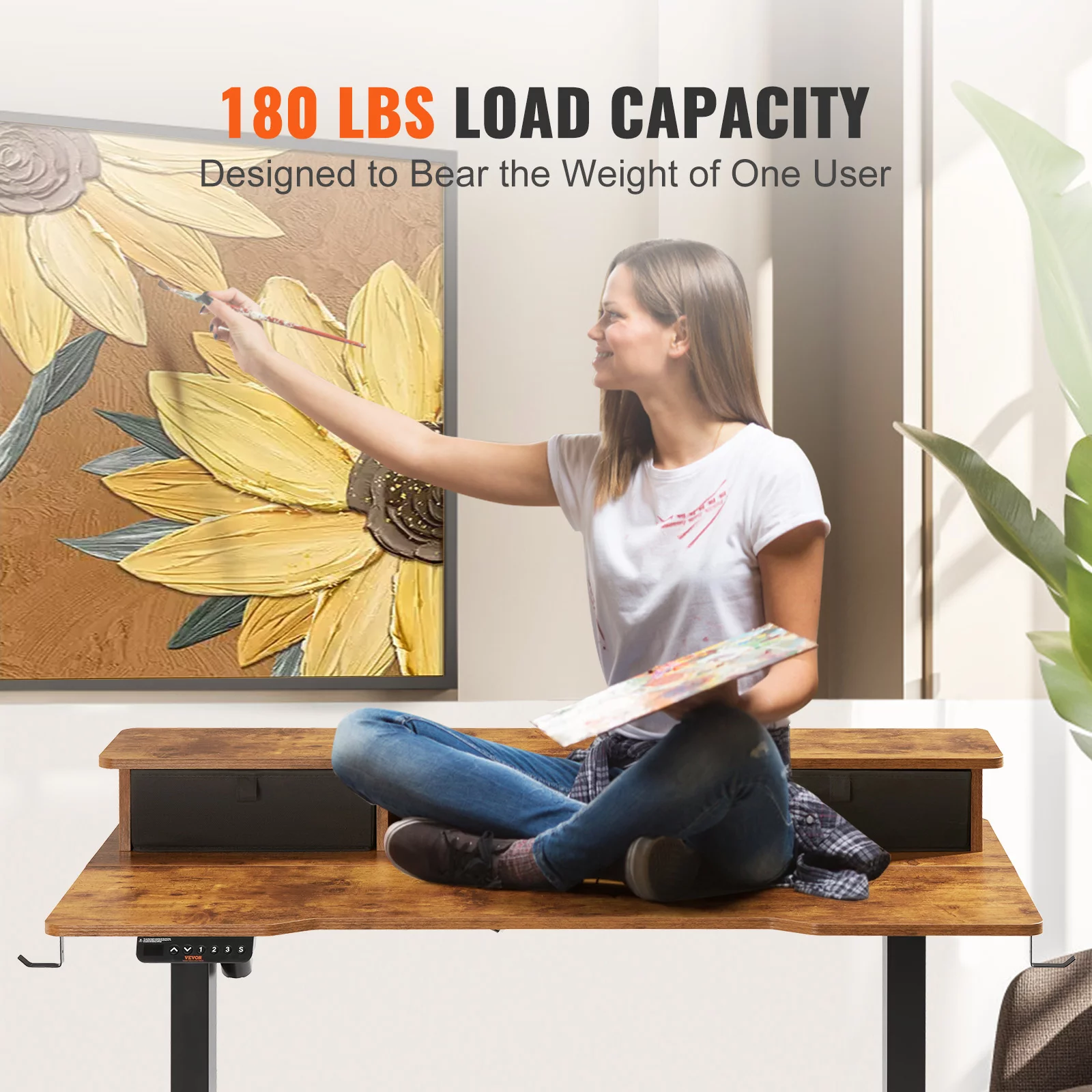 BENTISM Electric Adjustable Height Standing Desk 47.2