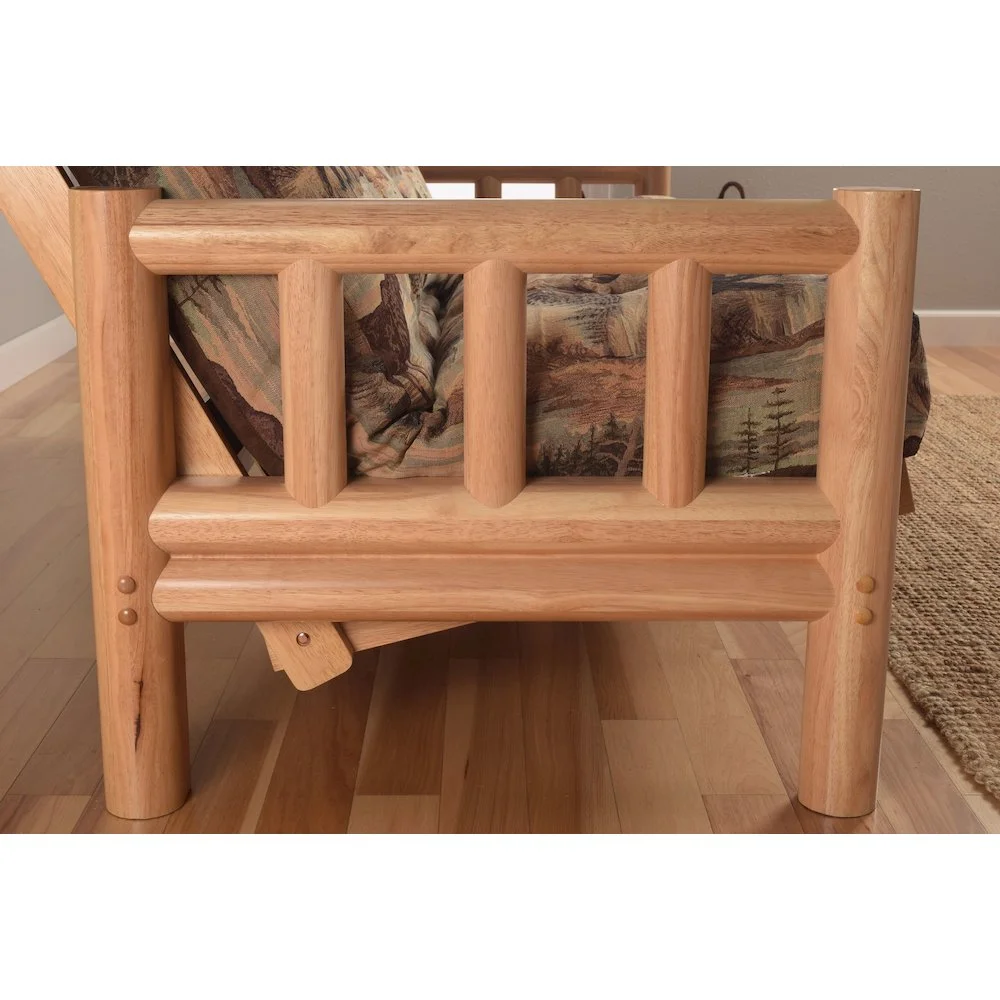 Kodiak Furniture Lodge Solid Wood Futon with Storage Drawers in Natural