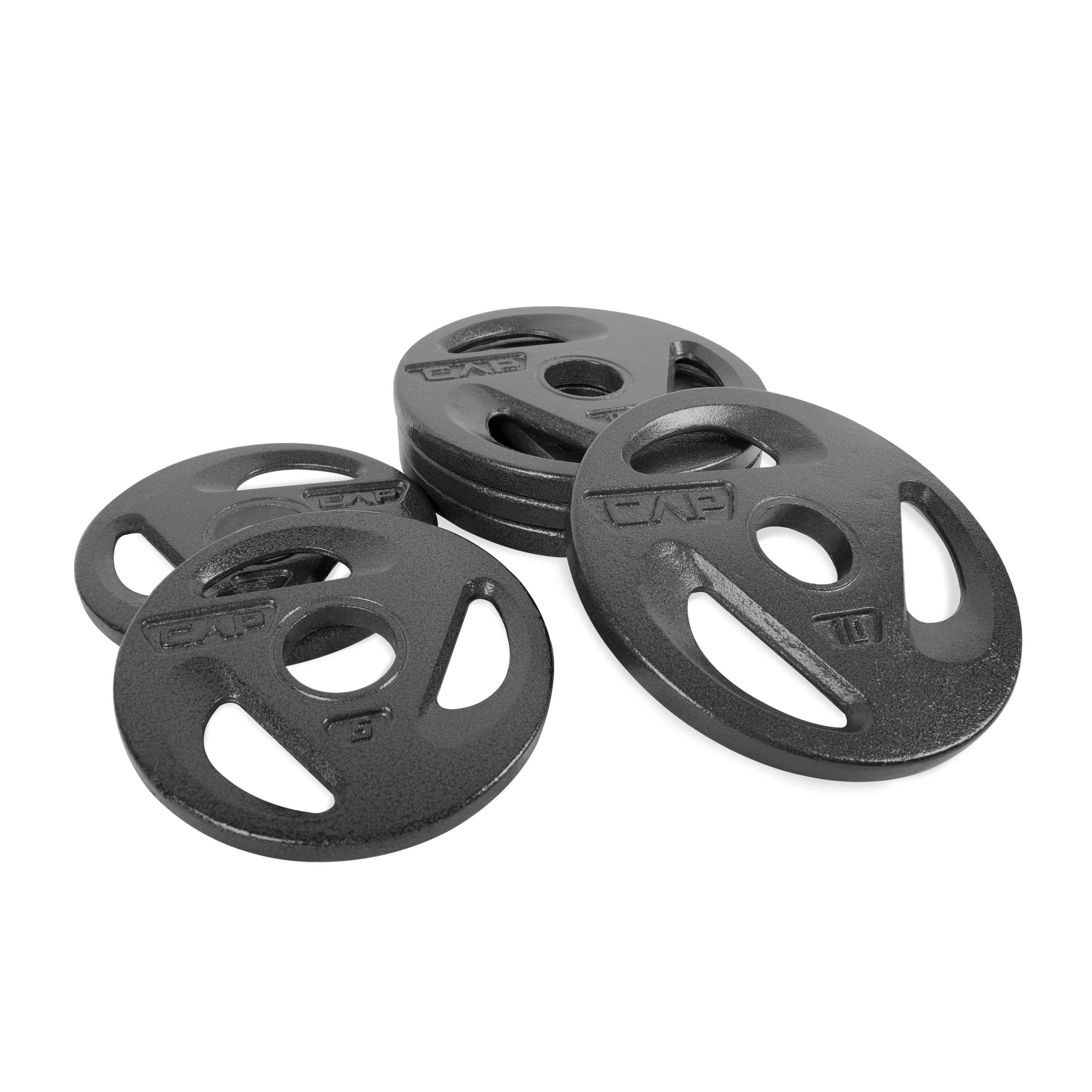 CAP Barbell 50 Lbs. Olympic Grip Plate Weight Set (Fits on 2 In. bars) 6 Plates