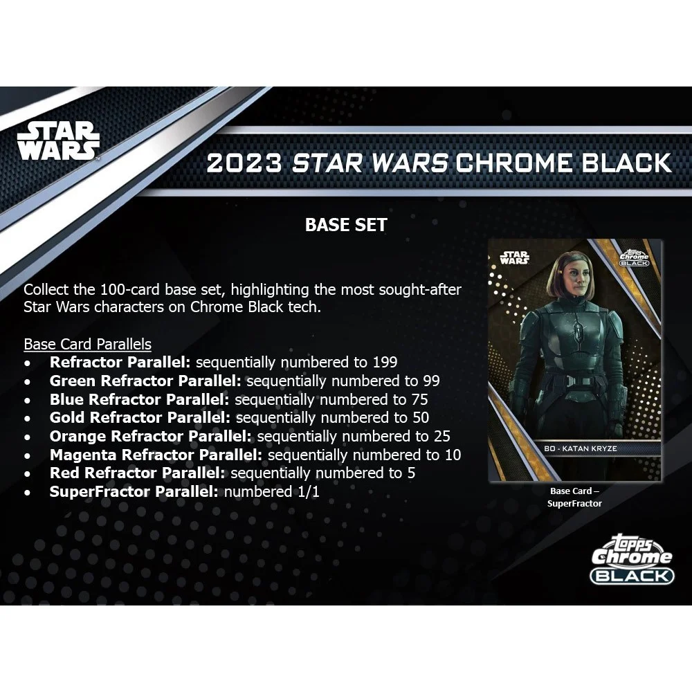 Star Wars 2023 Galaxy 2023 Topps Chrome Black Trading Card HOBBY Box (1 Encased Autograph)