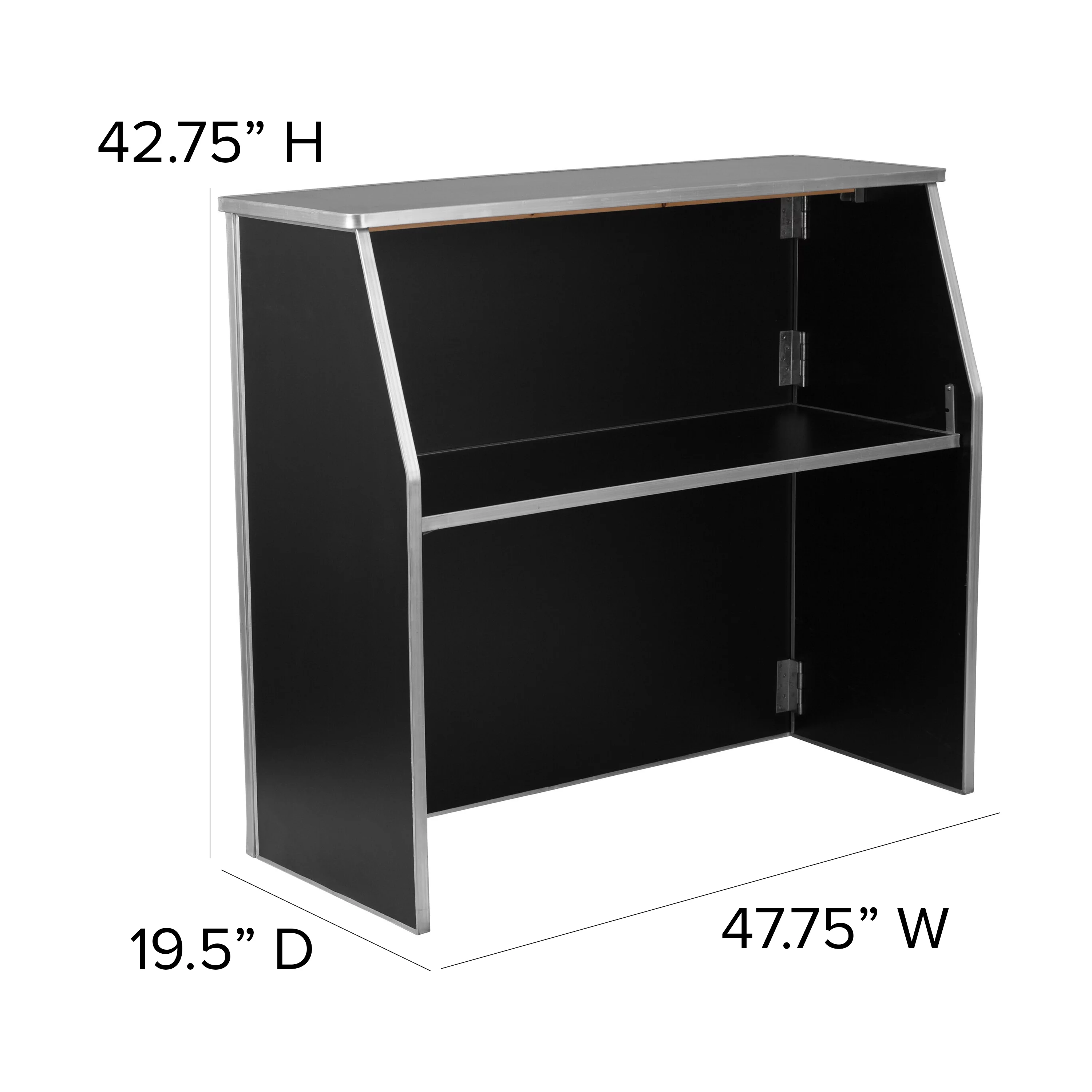 Flash Furniture Amara 4' Black Laminate Foldable Bar - Portable Event Bar