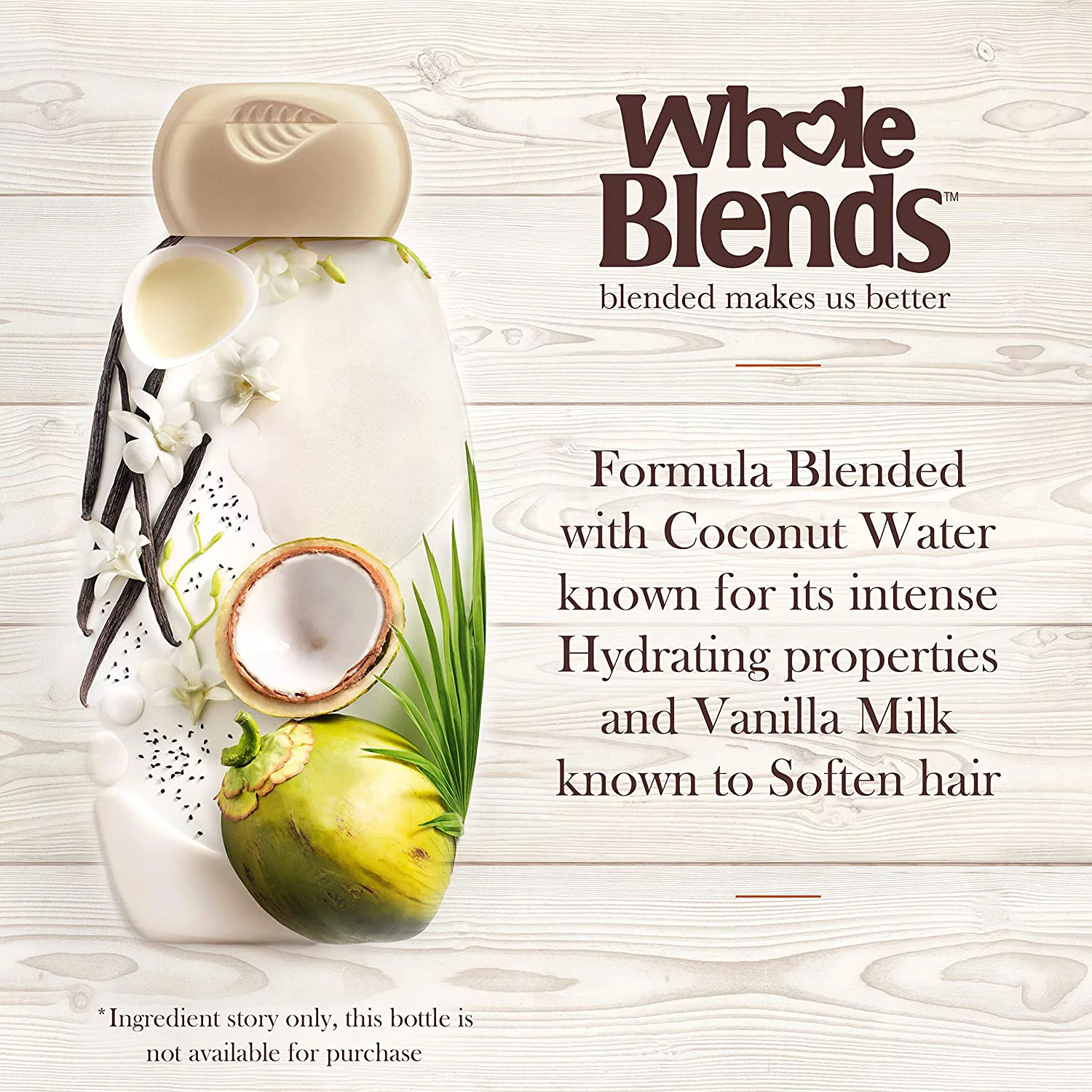Pack of (6) Garnier Whole Blends Conditioner with Coconut Water And Vanilla Milk Extracts, 12.5 fl. oz
