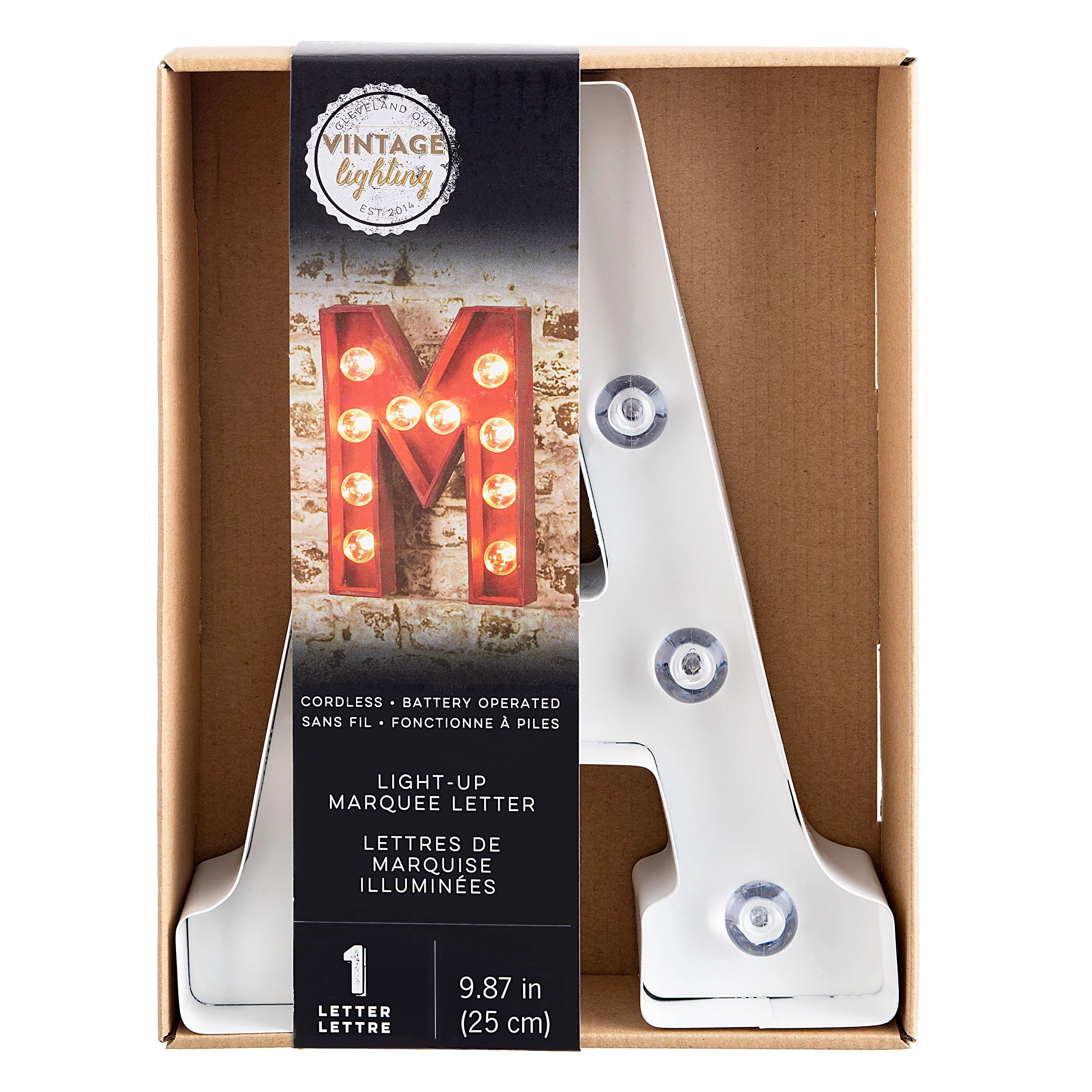 Darice White Light Up Marquee Letter A, 9.875 inches