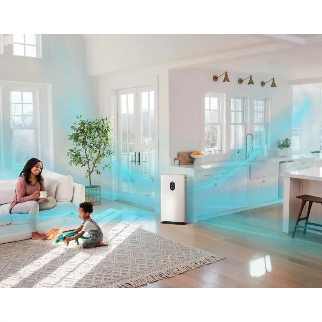 Shark HE601 6 True HEPA Air Purifier With Advanced Odor Lock, 1,200 Sq. Ft. Coverage, White