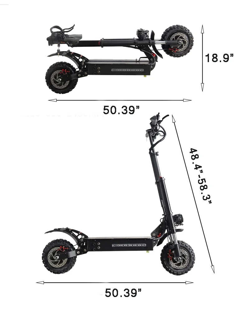 LISUEYNE Electric Scooter, Max Speed 50MPH, 50 Mile Long Range, 60V 5600W Dual Drive, 11