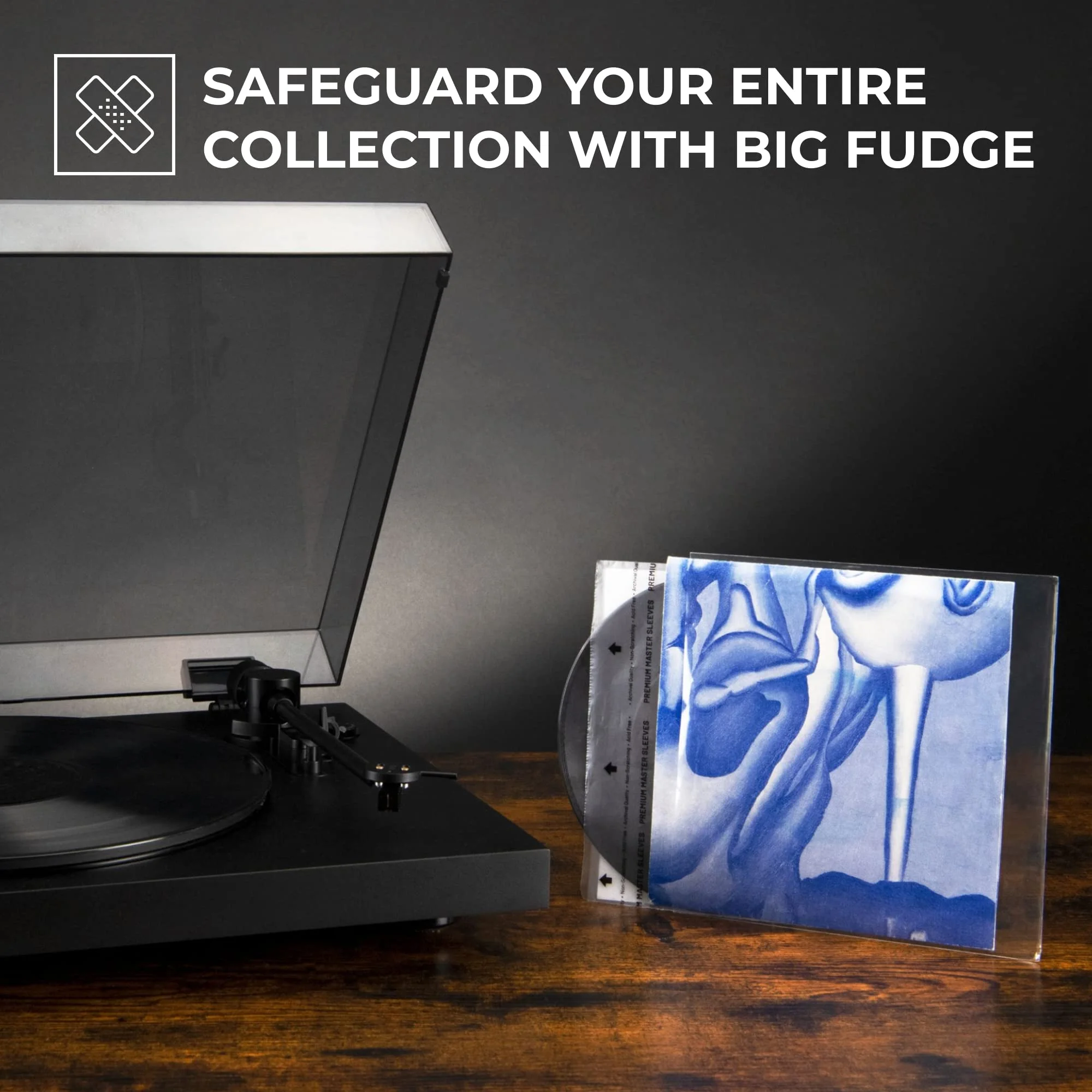 Big Fudge Vinyl Record Premium Inner Sleeves 3 Ply with Anti-Static Rice Paper 7” 50 Pack
