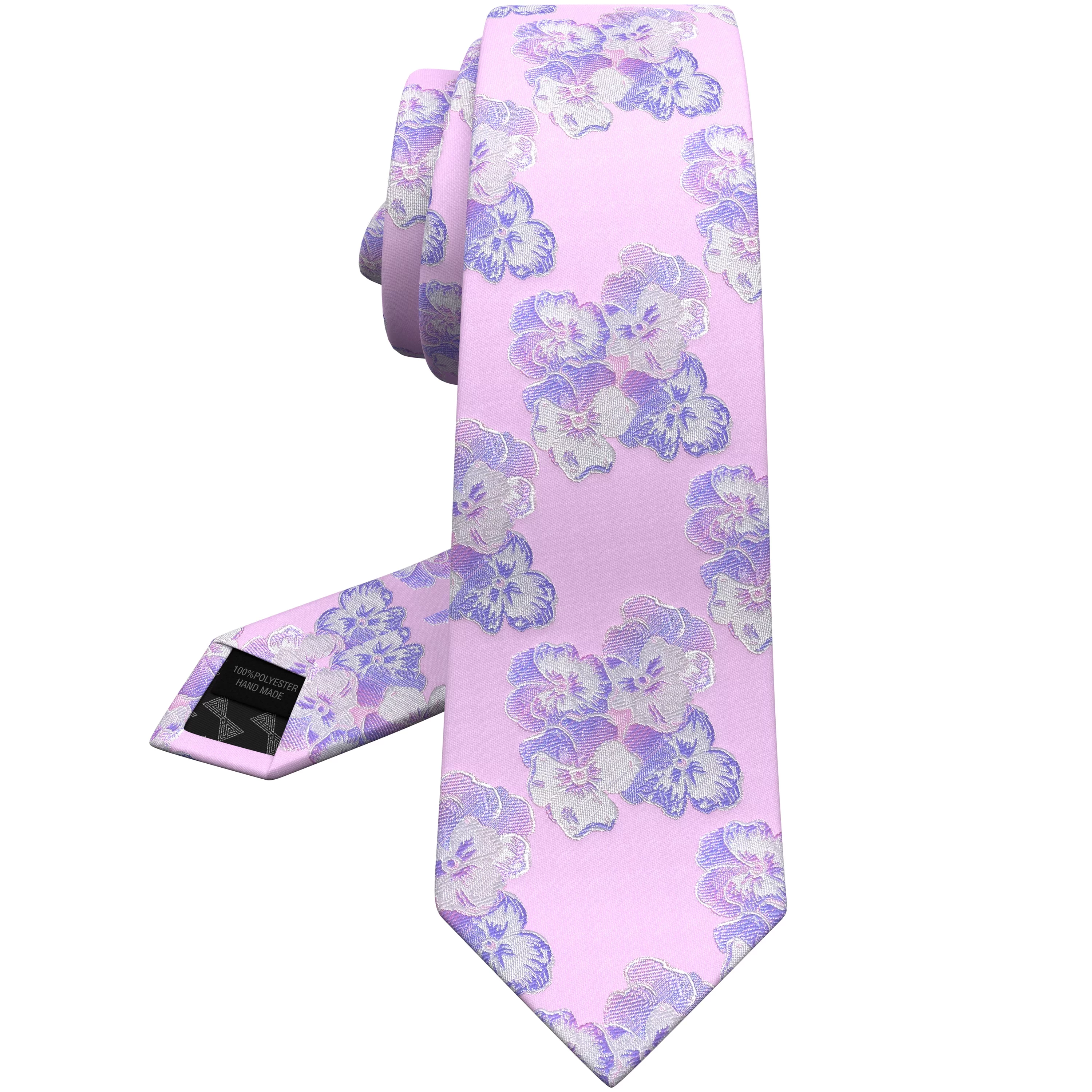 Men's Elegant Iris Wedding Ties: Floral, Skinny & Cravat Neckties for Groom, Father, and Groomsman - Perfect for Weddings in Terracotta Light Purple, by Bow Tie House (Lavender, Wide 3.35