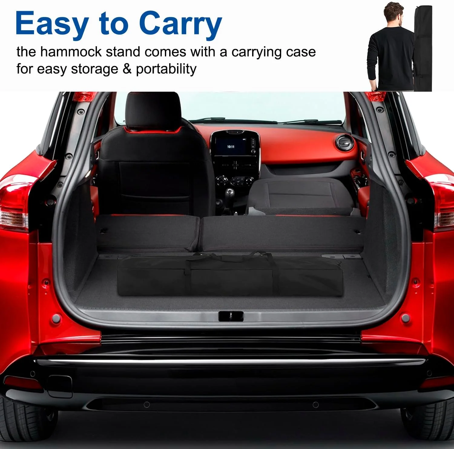 Dkelincs Hammock Stand Only, Foldable Portable Stand 3 Gear Adjustment Steel Hammock Stand with Carrying Case