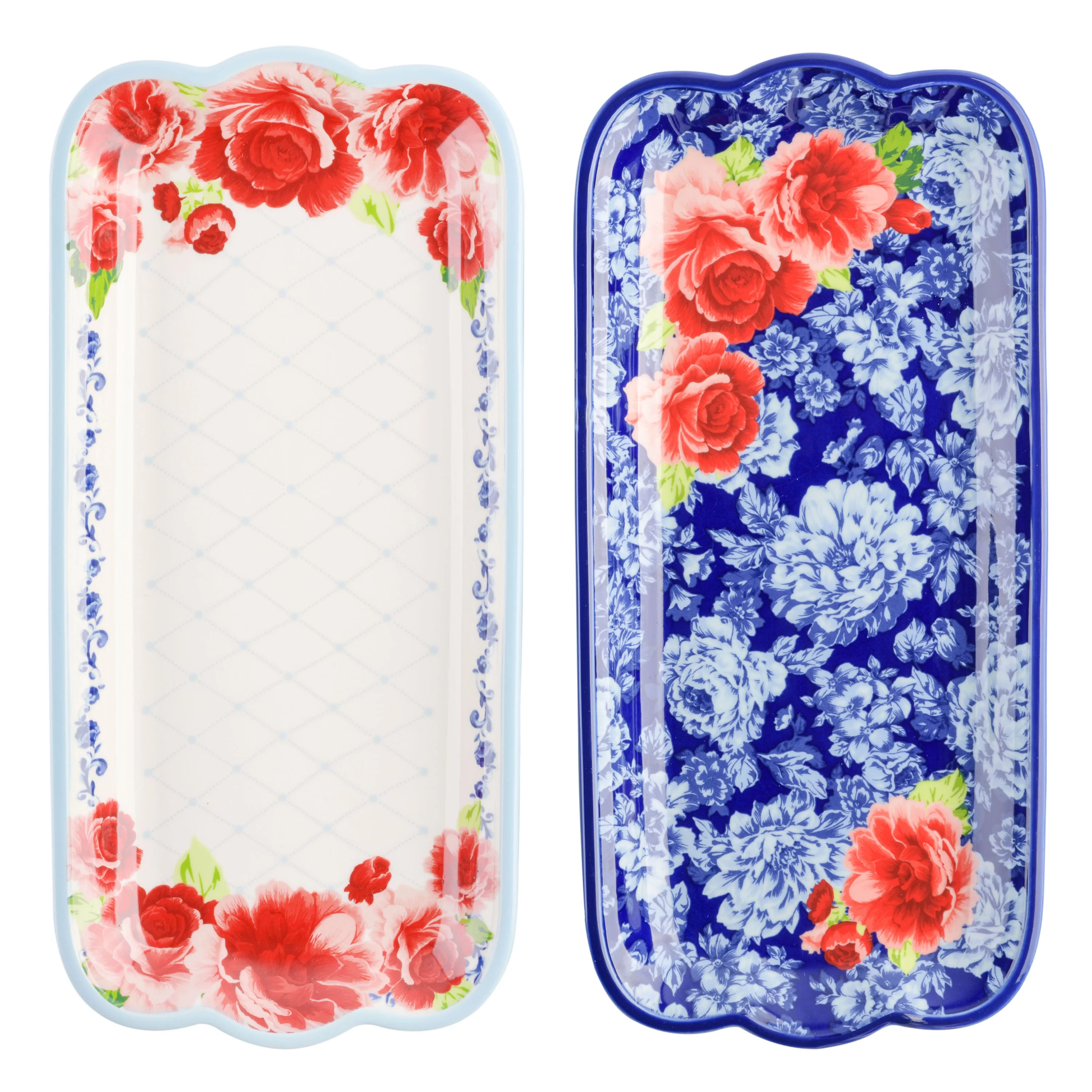 The Pioneer Woman Frontier Rose 14.17-Inch Serving Platters, 2-Pack