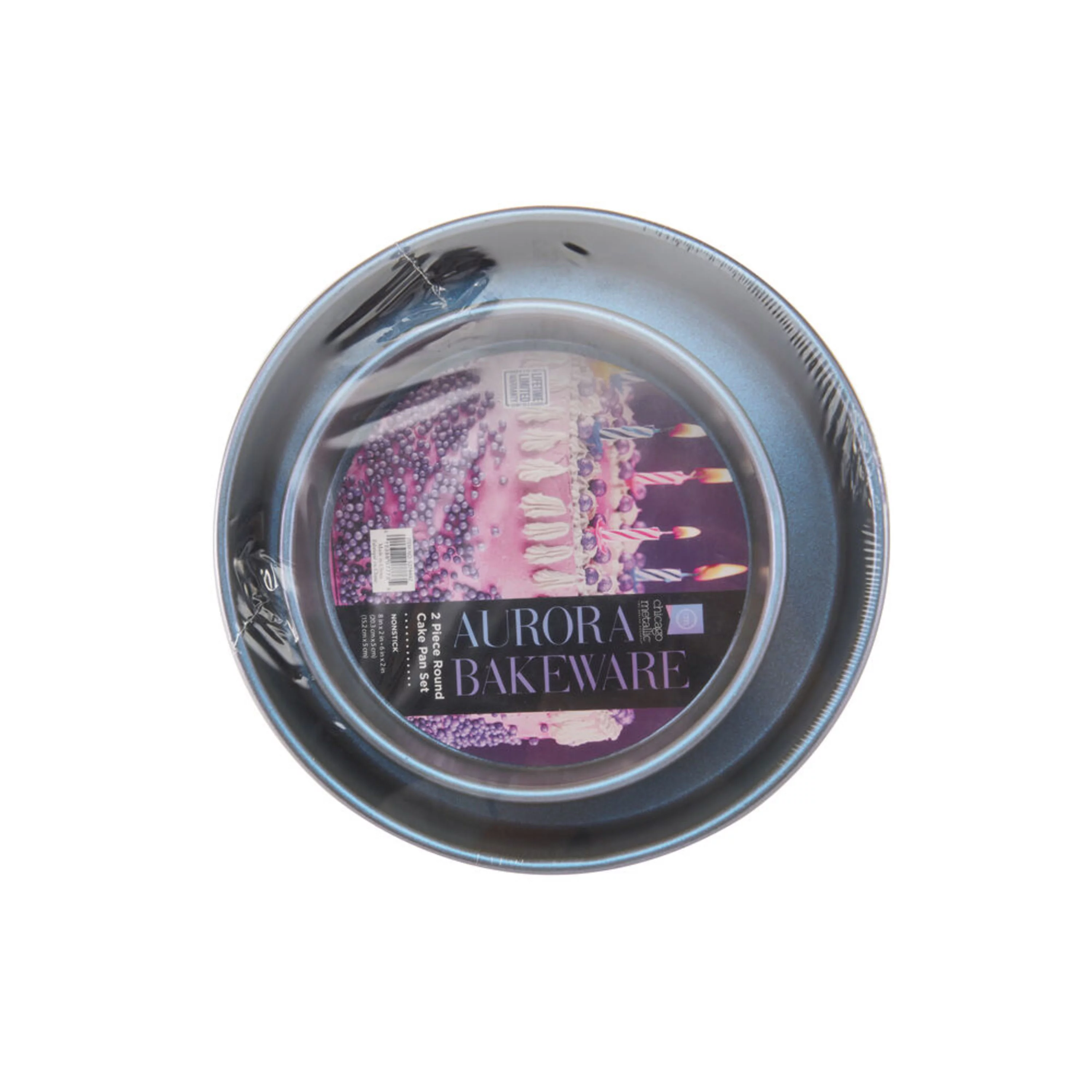 Chicago Metallic Aurora 2-piece Non-Stick Metal Round Cake Pan Set in Iridescent