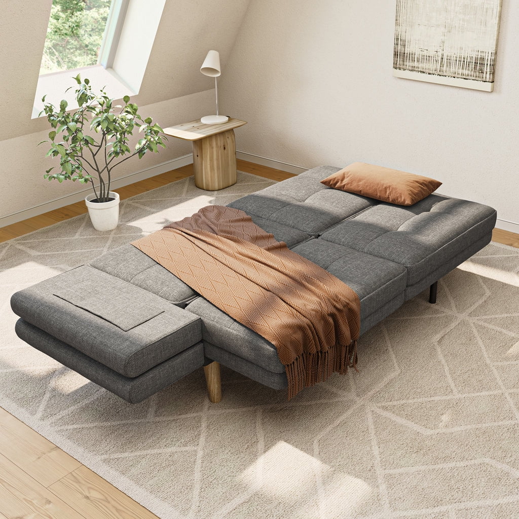 Aiho Convertible Futon Sofa Bed,Couches with with S-Springs and Adjustable Backrest for Living Room,Apartment Living Room,Office - Dark Gray