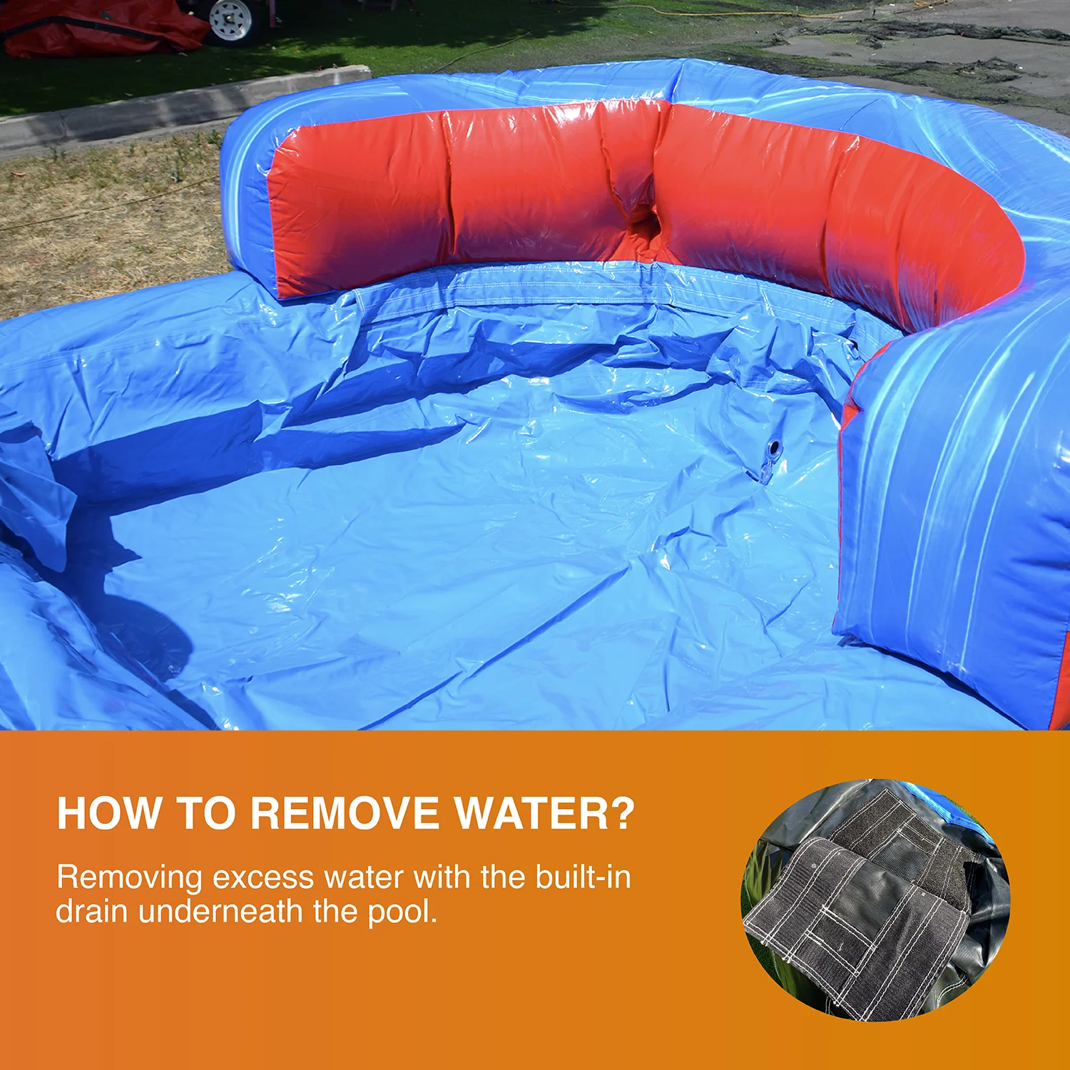 JumpOrange Splash Outdoor Commercial Grade Inflatable Water Slide with Pool for Kids and Adults with Blower