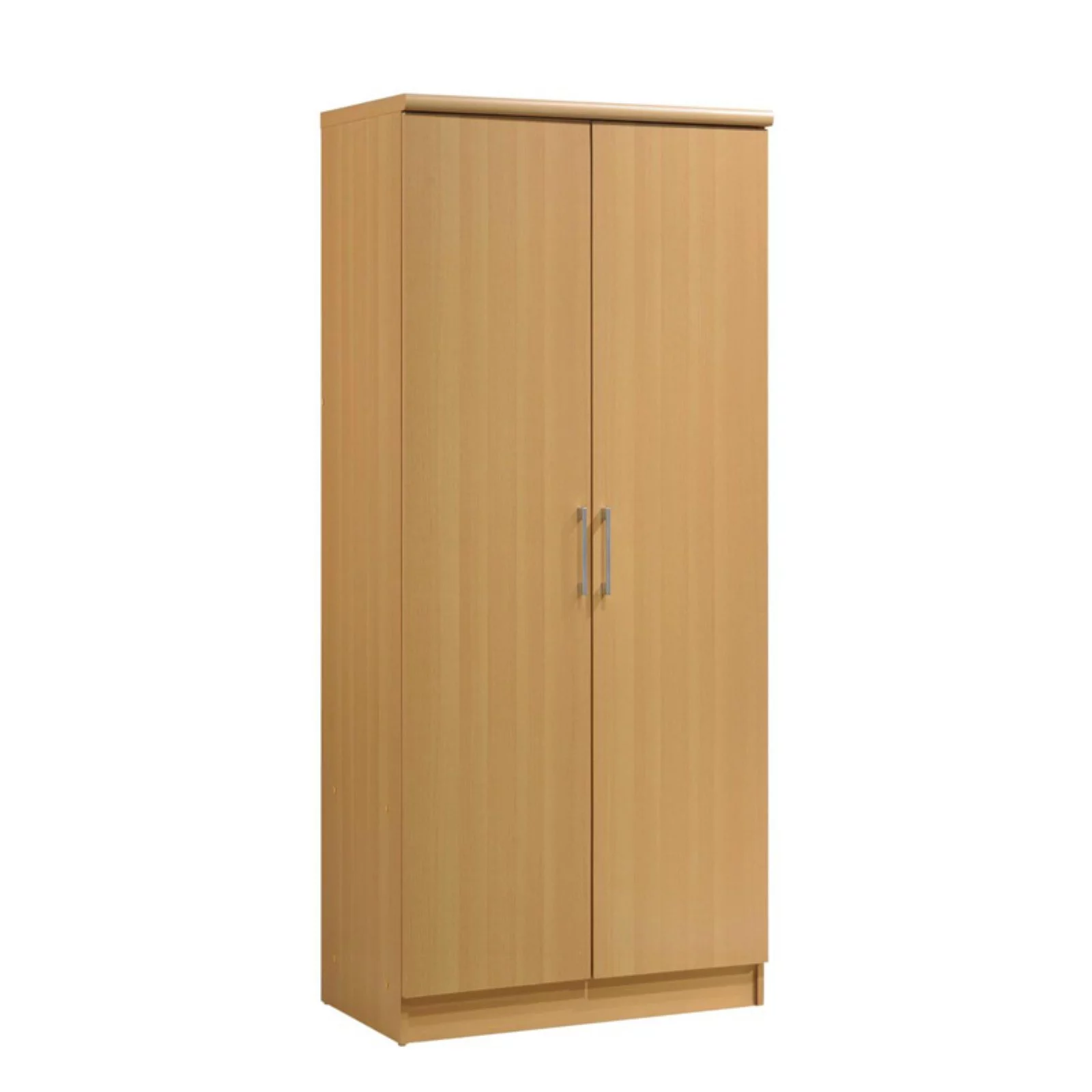 Hodedah 2 Door Wooded Armoire with 4 Shelves in Beige Finish