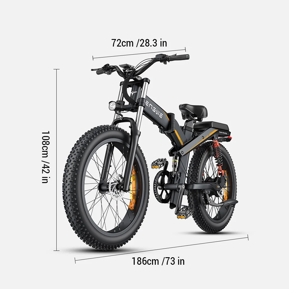 ENGWE Electric Bike,8 Speed Tire 24x4.0 Snow Maximum Speed E-bike 48v 19.2ah 24in 48v 19.2ah 1000w 31mph 24x4.0 Bike 24in Speed 31mph 1000w 8 All-terrain
