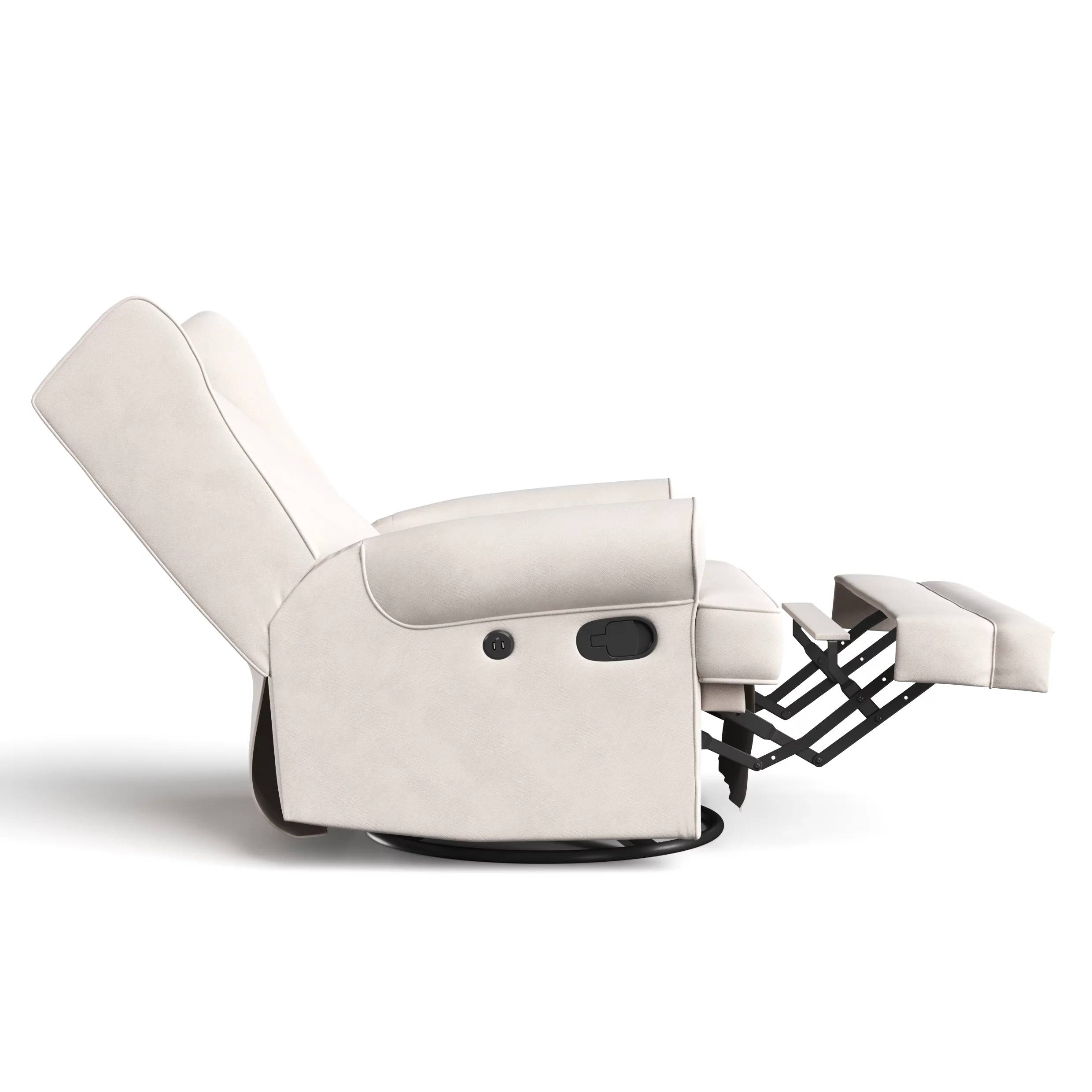 Storkcraft Serenity Wingback Children's Nursery Recline Glider with USB, Ivory