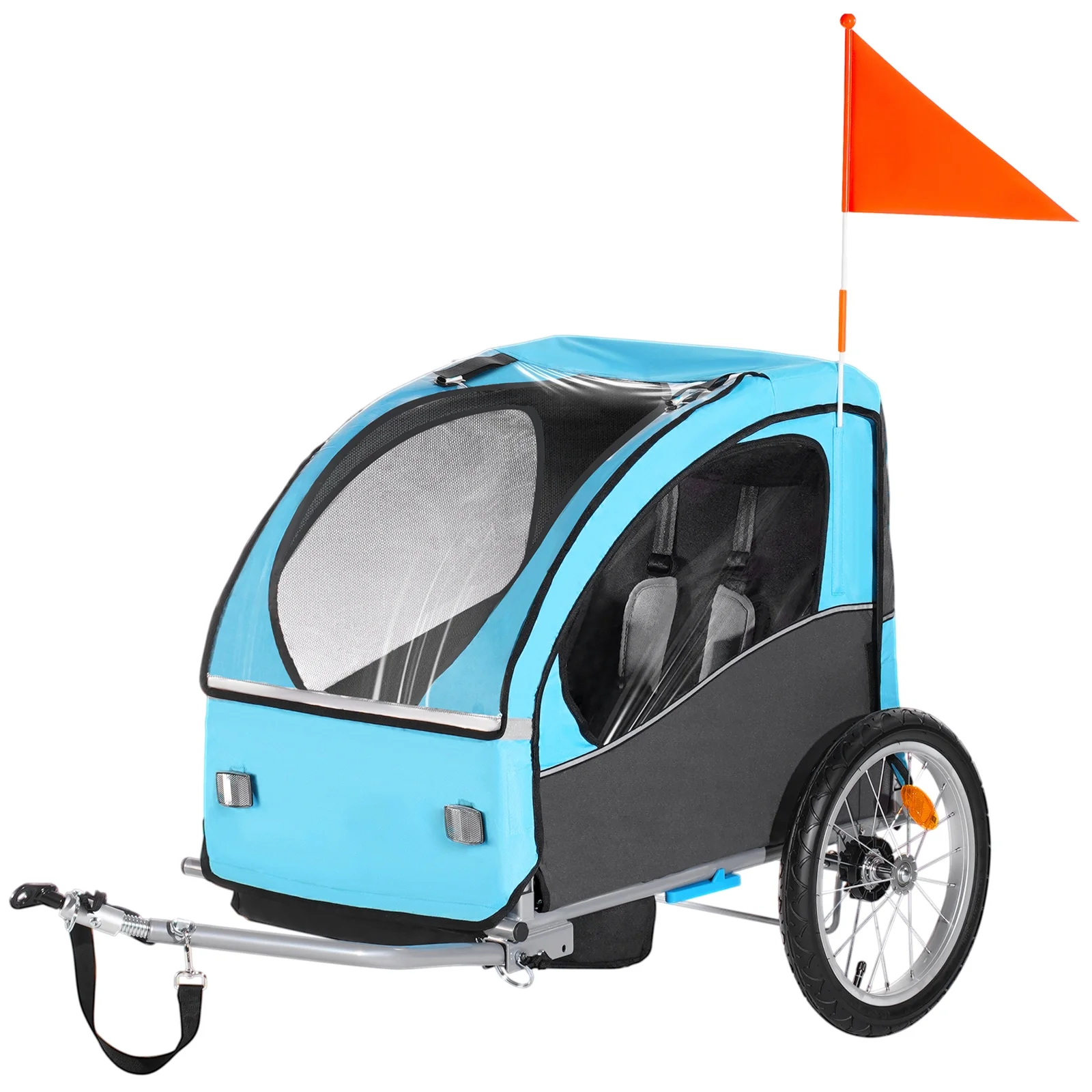 SKYSHALO 60 lbs. Kids Bike Trailer Folding Steel Bicycle Trailer Stroller