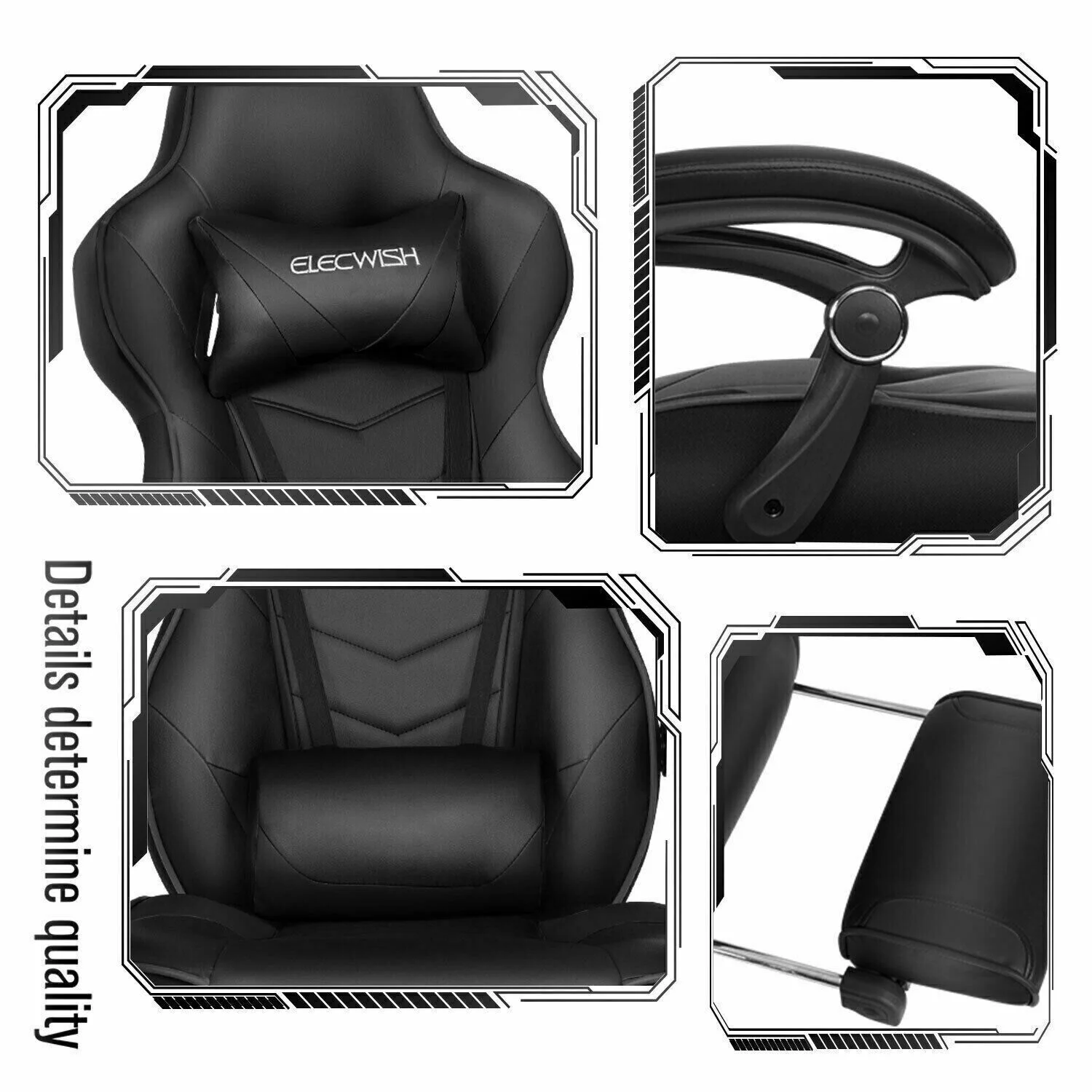 ELECWISH Gaming Chair Ergonomic Computer Office Chair Recliner Swivel Seat