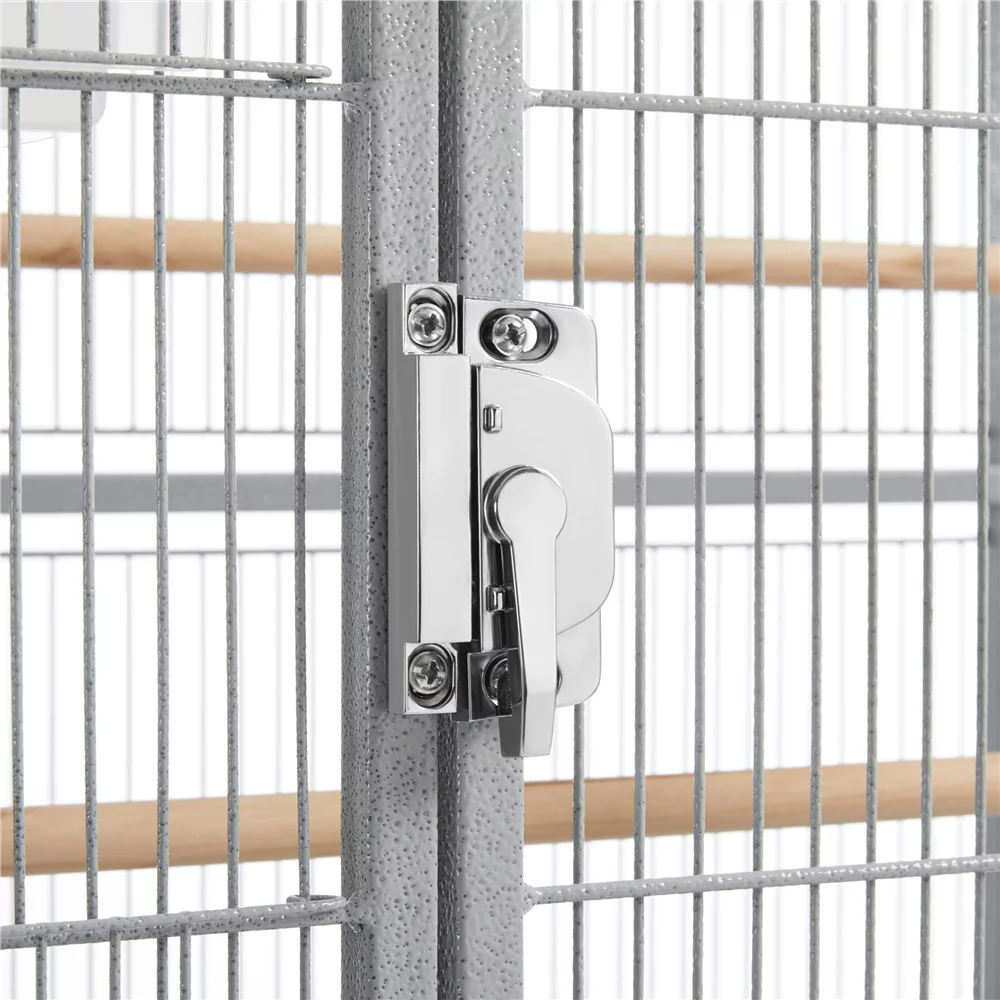 Topeakmart 54''H Large Rolling Metal Parrot Cage Bird Cage with Detachable Stand for Conures Parakeets Cockatiels, Light Gray