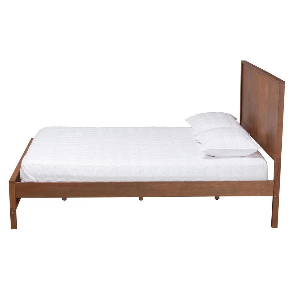Baxton Studio Carver Ash Walnut Finished Wood Queen Size Platform Bed