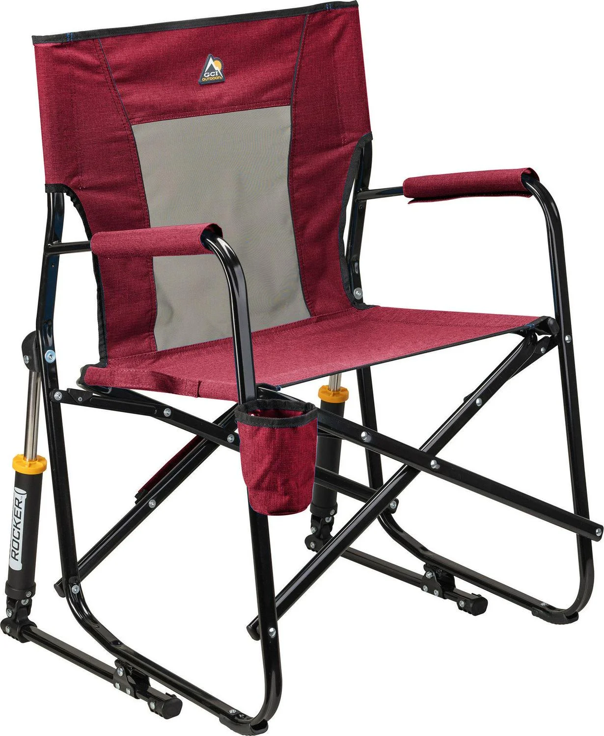 GCI Outdoor Freestyle Rocker Mesh Chair Heathered Red/Black