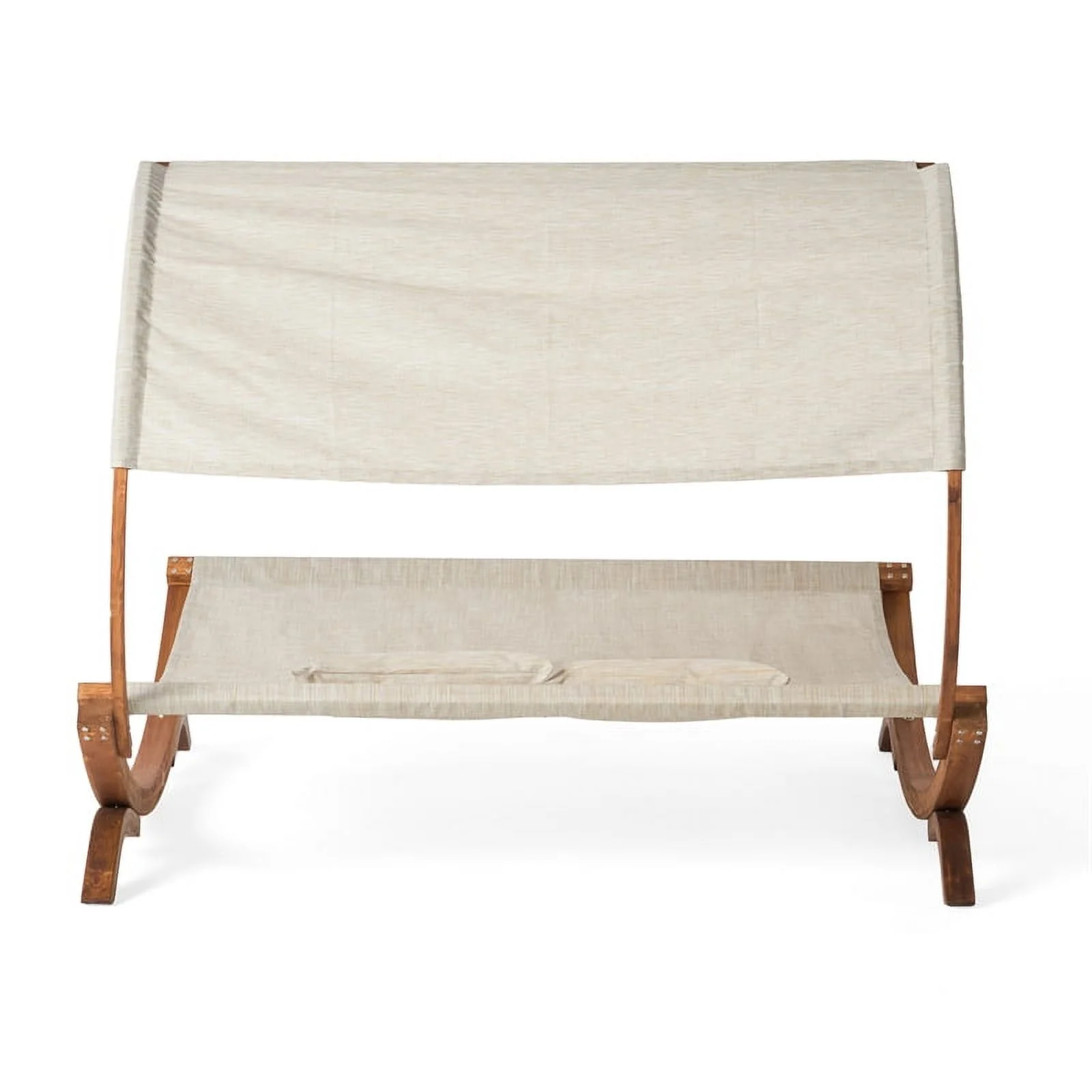 Noble House Marrakech Outdoor Mesh and Larch Wood Daybed with Canopy