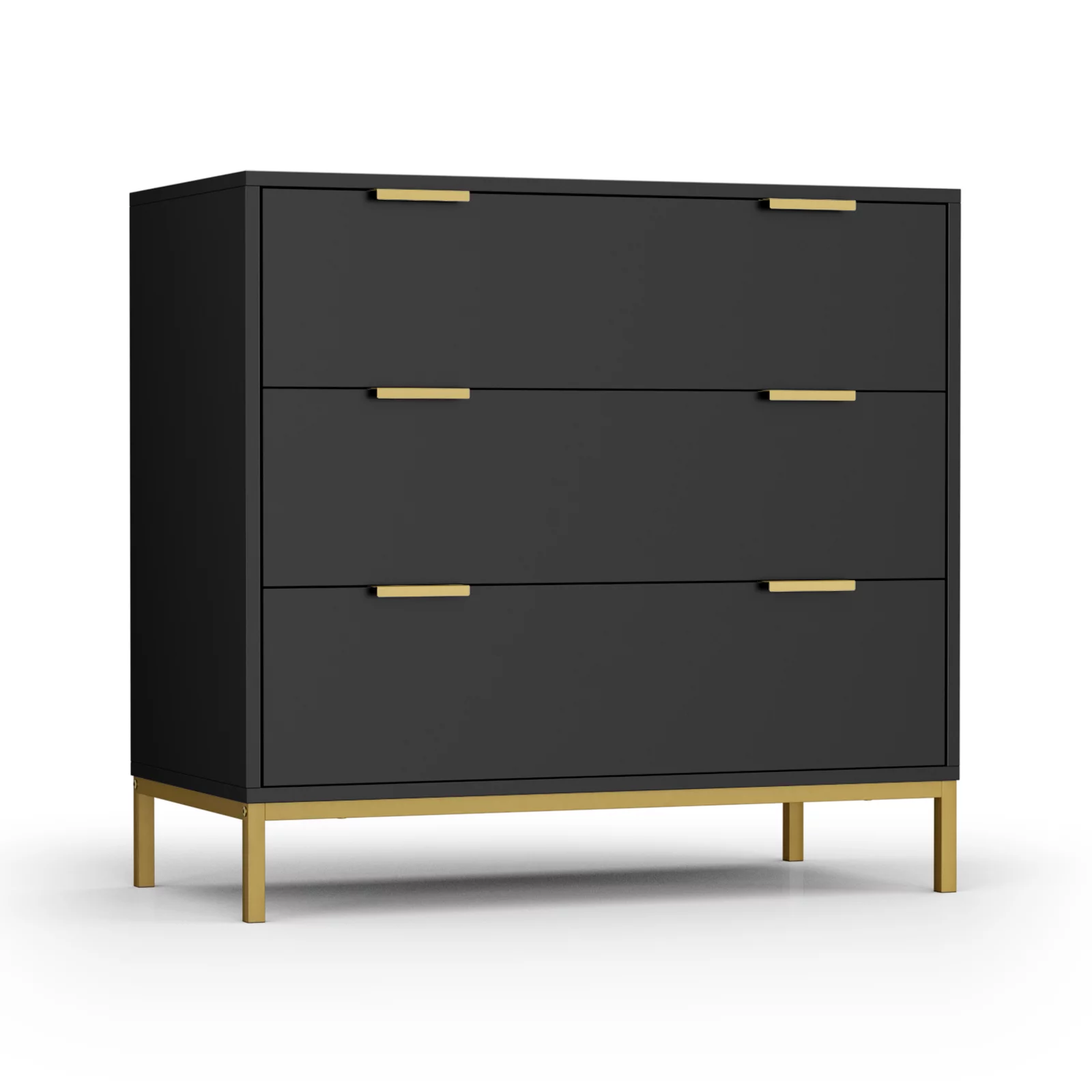 3 Drawer Black Wood Dressers Chest,29.3