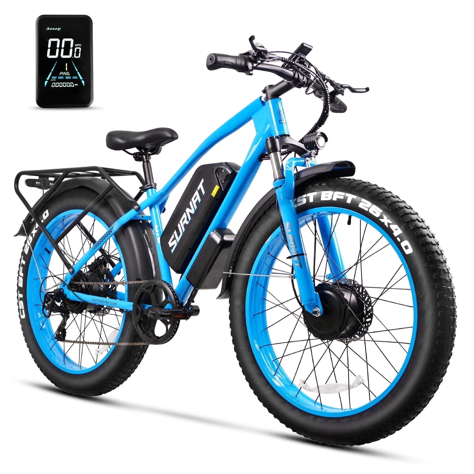 Electric Bike for Adults - Dual Motor AWD 2000W 32MPH Ebike with 48v/22.5Ah Removable Battery, 26x4.0 Fat Tire Mountain Electric Bicycle, Hydraulic Disc Brake E-Bike for Men Women