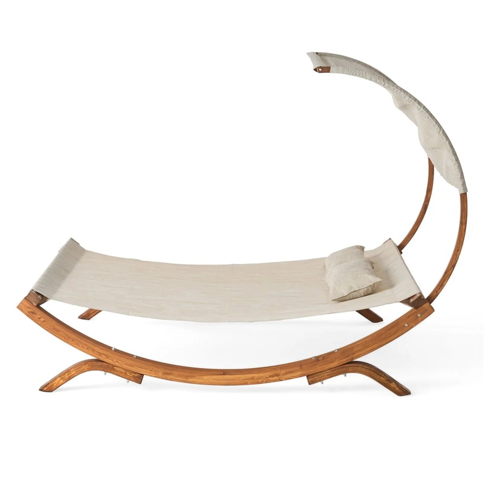 Noble House Marrakech Outdoor Mesh and Larch Wood Daybed with Canopy