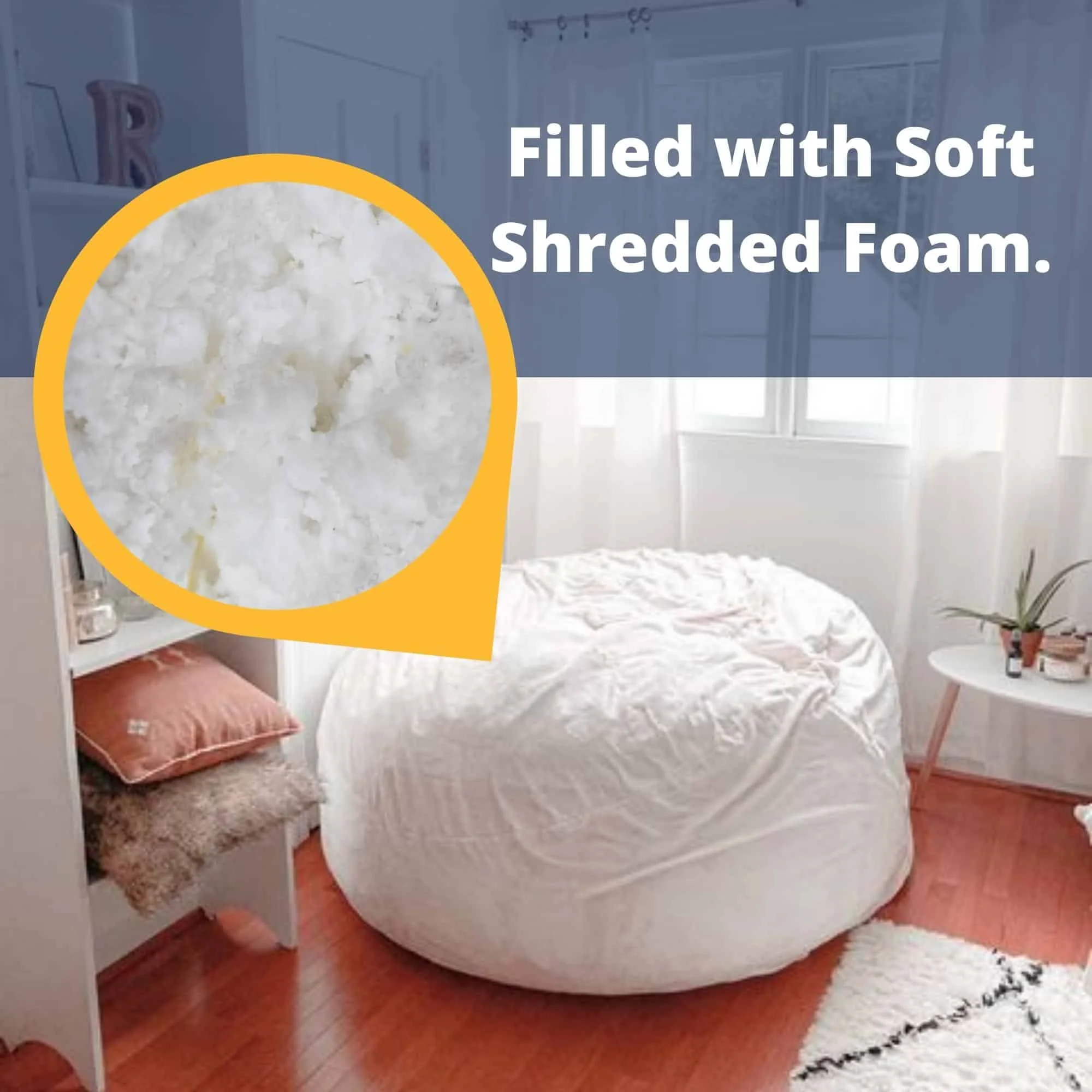Ultimate Sack 3000 (3 ft.) Bean Bag Chair in multiple colors: Giant Foam-Filled Furniture - Machine Washable Covers, Double Stitched Seams, Durable Inner Liner. (3000, Grey Suede)