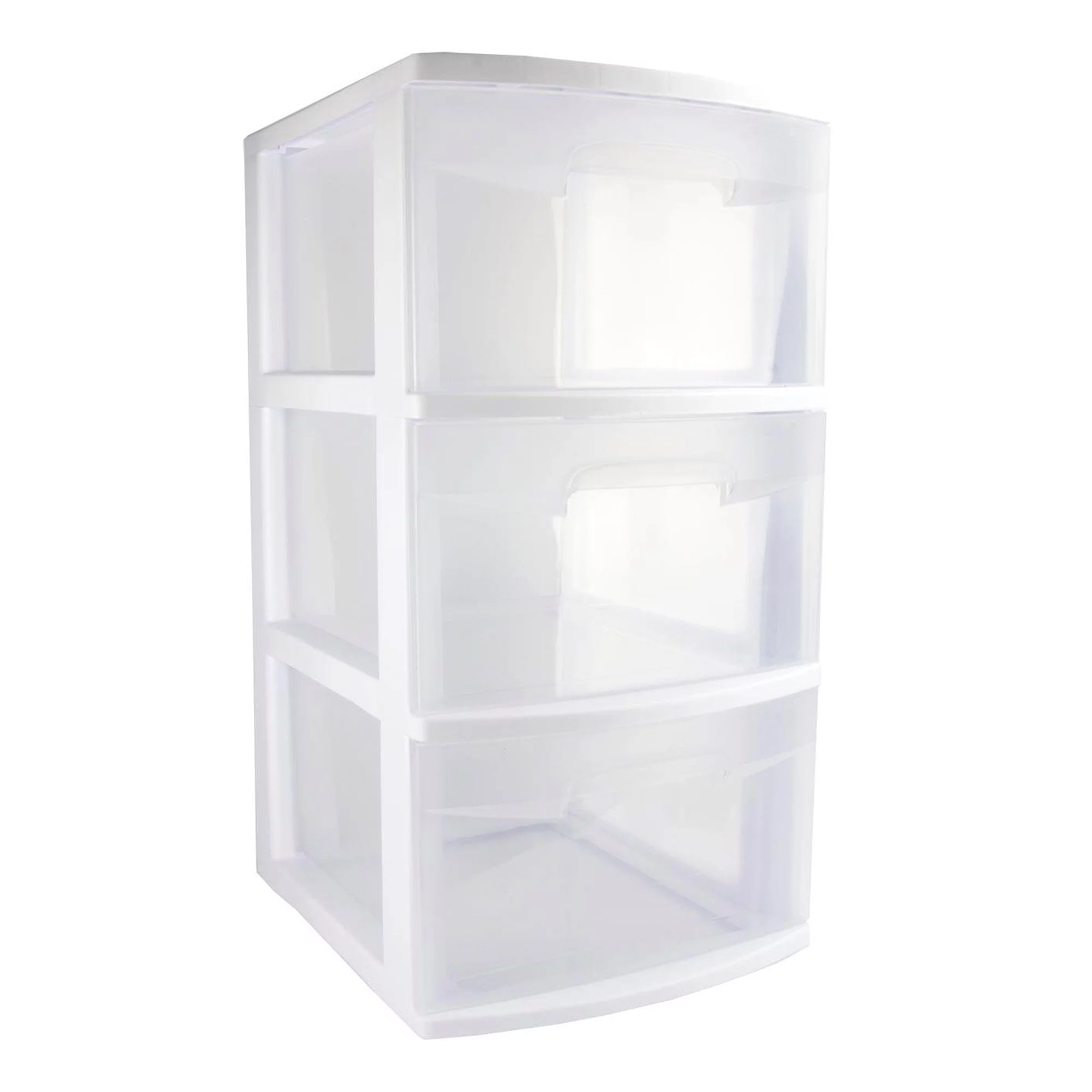 Sterilite 3 Drawer Storage Cart, Plastic Rolling Organizer with Wheels, 4 Pack
