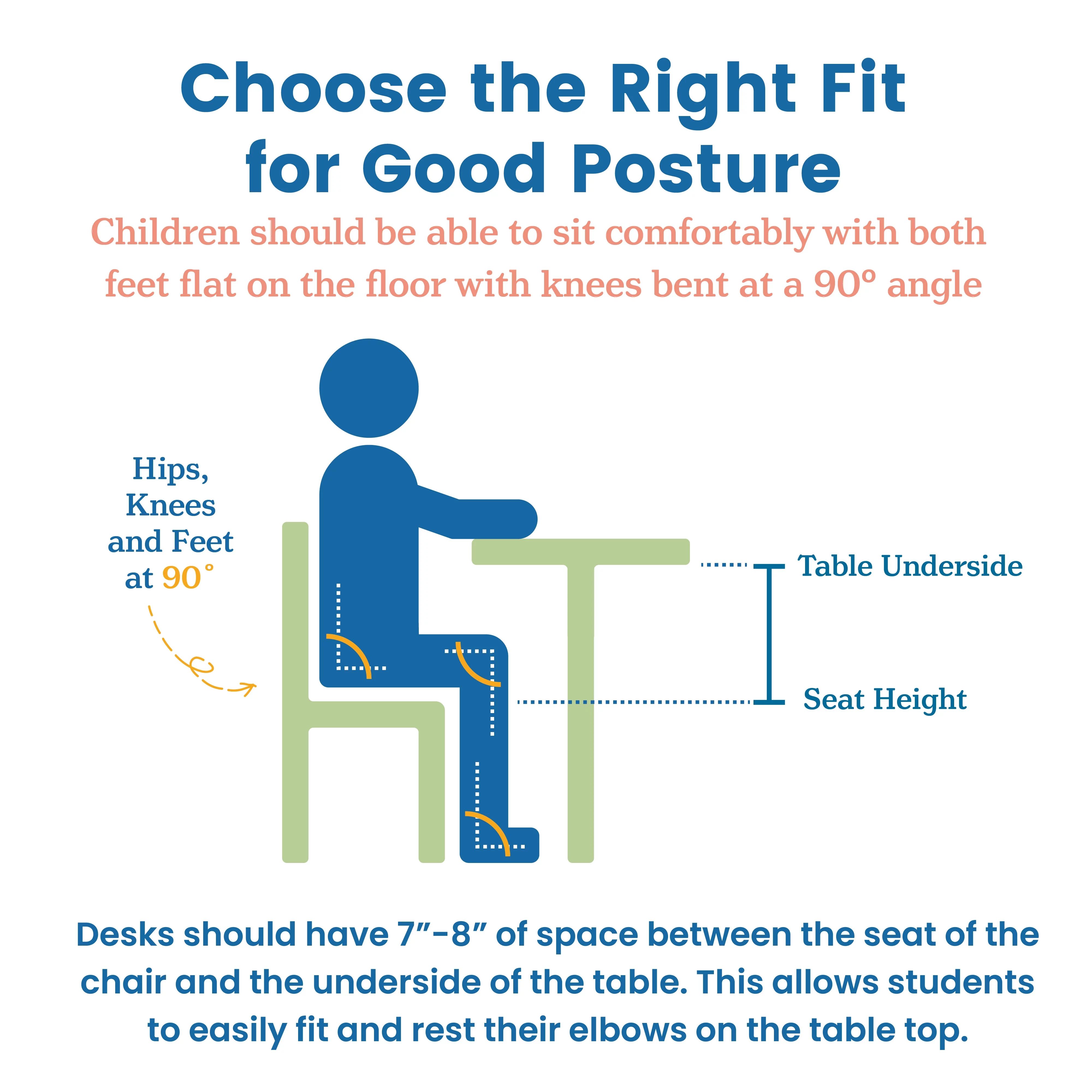ECR4Kids SitRight Chair, Classroom Seating, Sage, 4-Pack