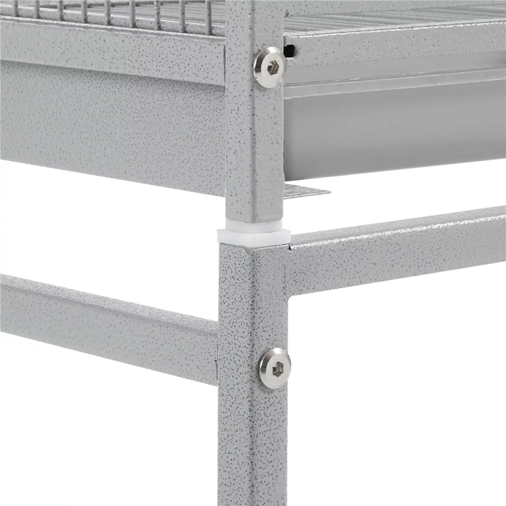 Topeakmart 54''H Large Rolling Metal Parrot Cage Bird Cage with Detachable Stand for Conures Parakeets Cockatiels, Light Gray