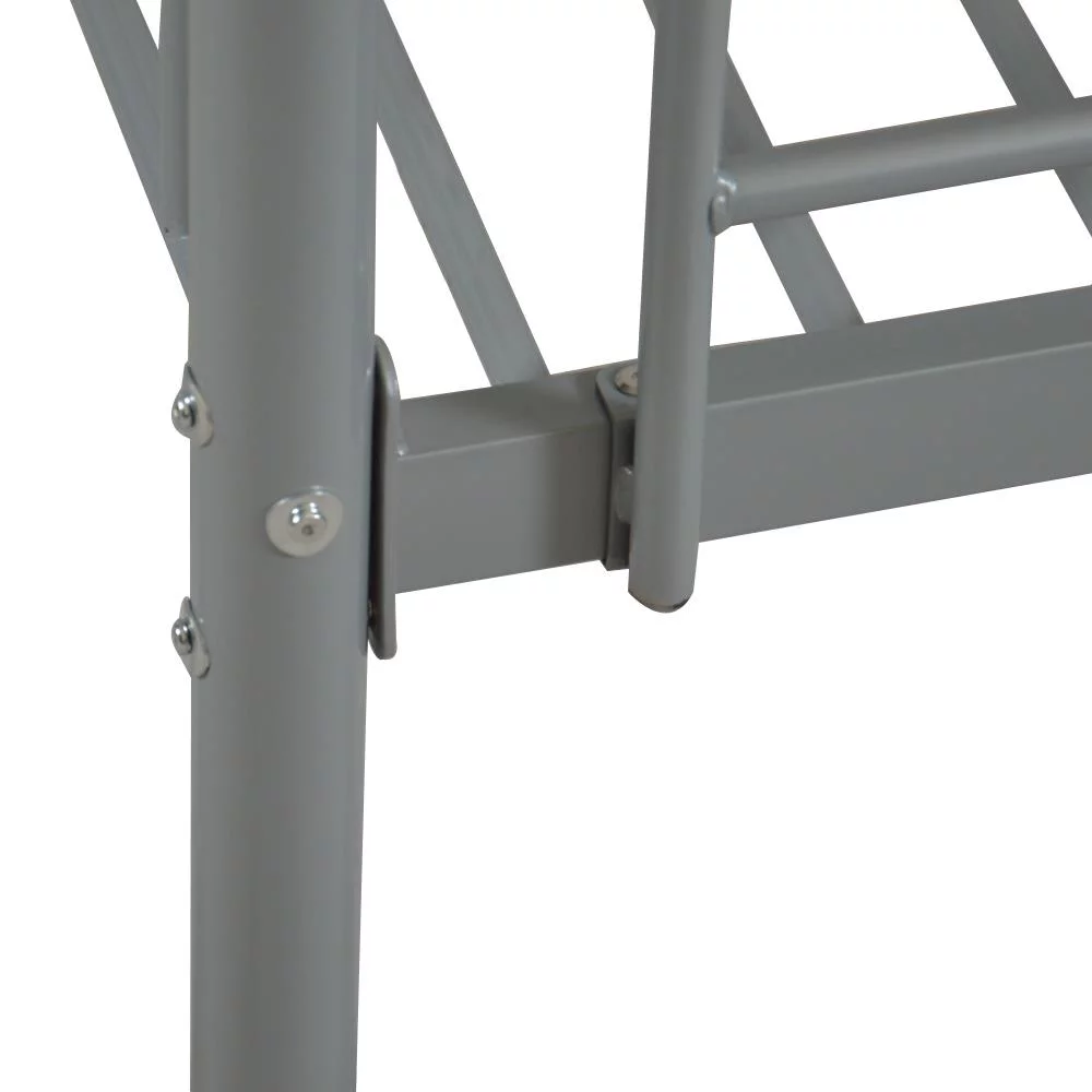 Ktaxon Twin Bed for Kids,Metal Frame with Ladder,Gray Bunk