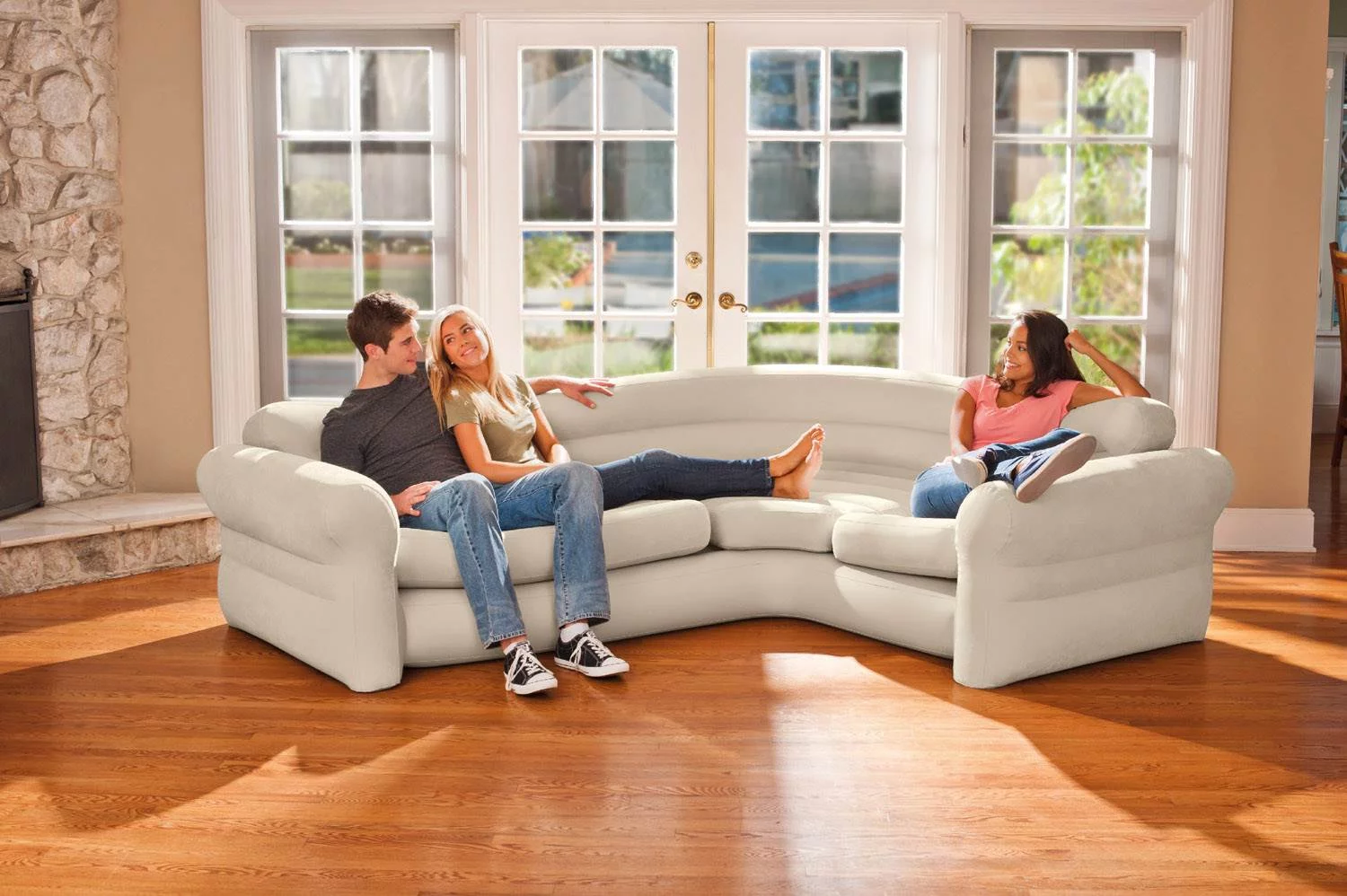 Intex Inflatable Corner Sectional Sofa & Ultra Lounge Chair and Ottoman Set