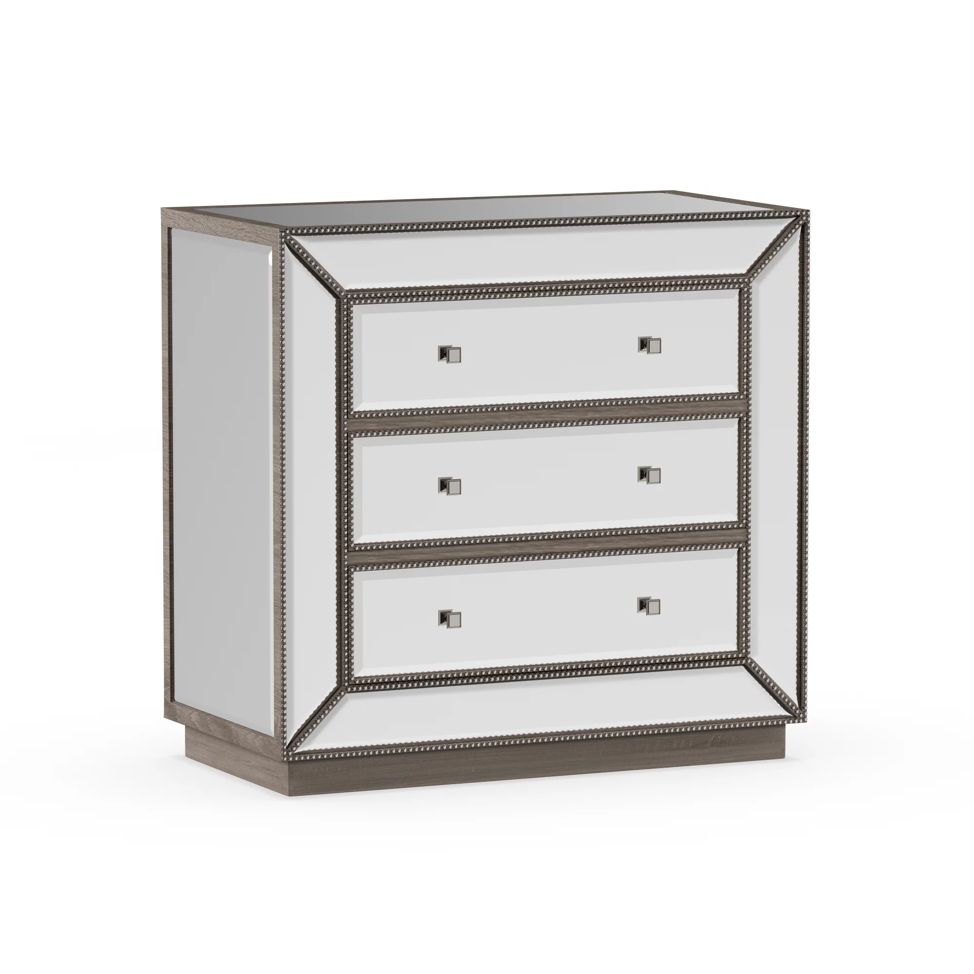 Baxton Studio Edeline Hollywood Regency Glamour Style Mirrored 3-Drawer Cabinet