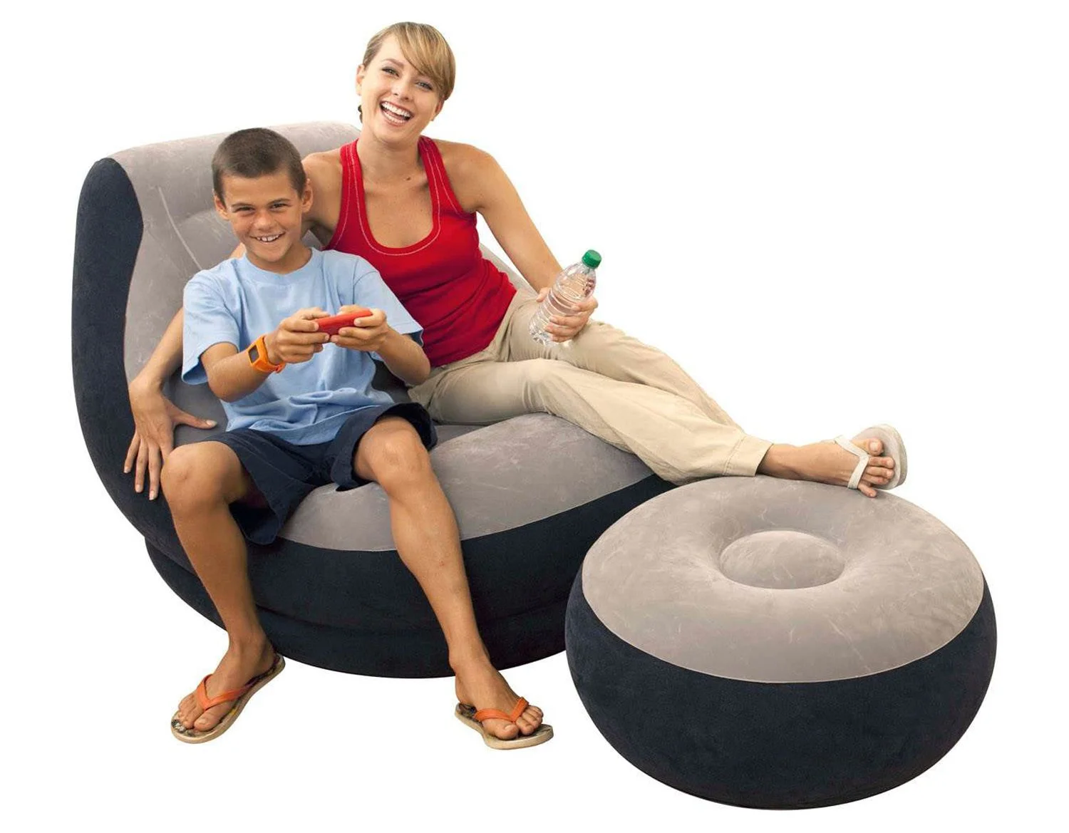 Intex Inflatable Corner Sectional Sofa & Ultra Lounge Chair and Ottoman Set