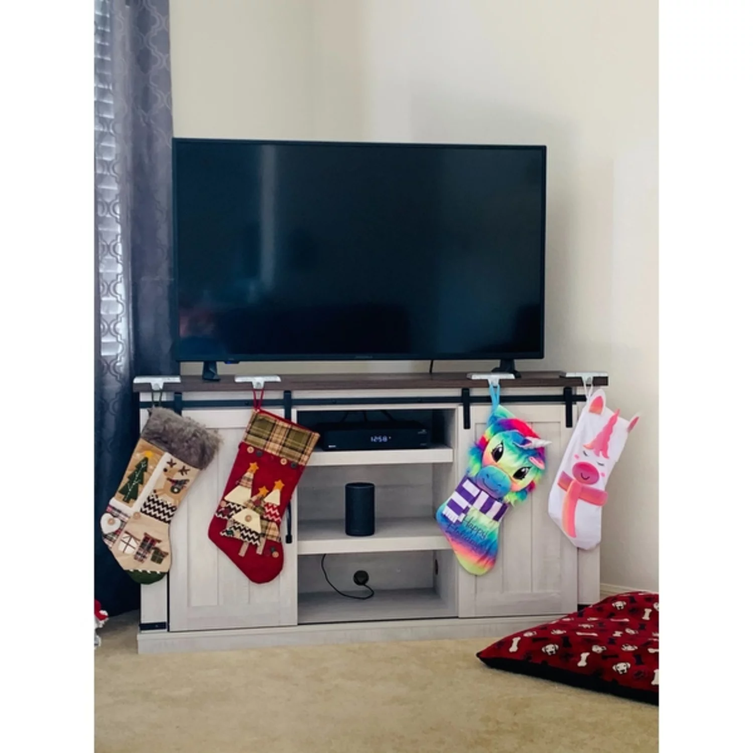 Bestliving Farmhouse Barn Door TV Stand for TVs up to 60