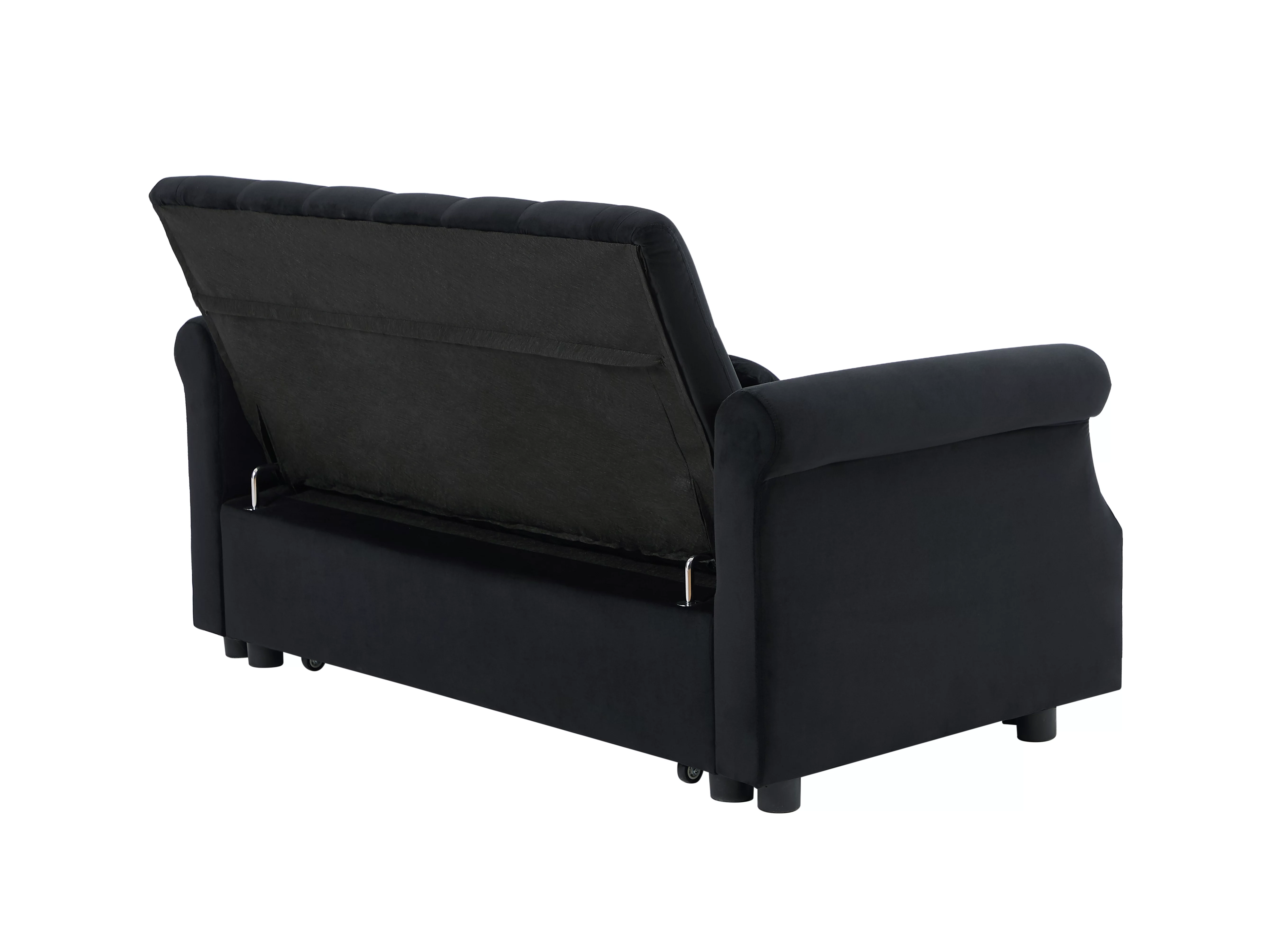Modern Pull Out Convertible Sleeper Sofa Bed, Velvet Folding Futon Couch Loveseat Recliner with Adjsutable Backrest Pillows for Living Room Bedroom Apartment Office