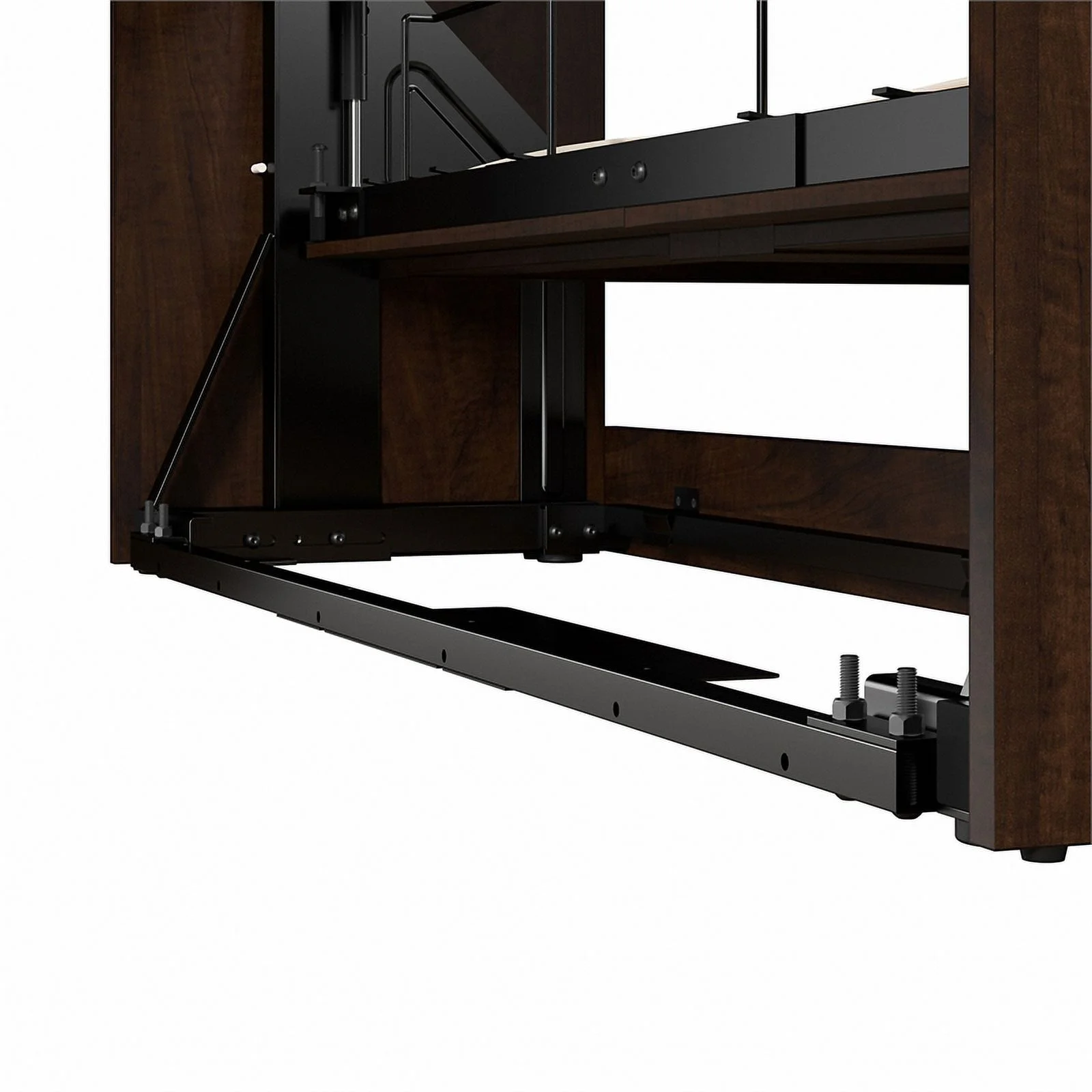 Bestar Pur 84W Engineered Wood Full Murphy Bed w/ Closet Organizer in Chocolate