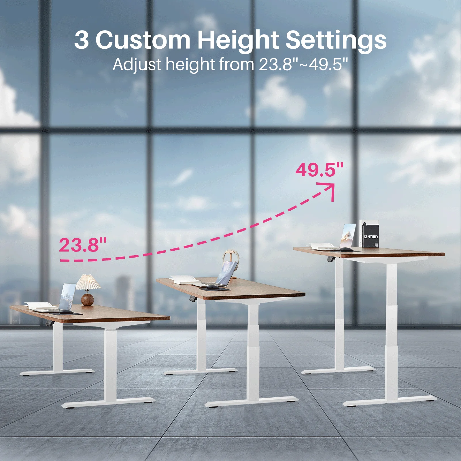 Redlife Electric Standing Desk Frame,Dual Motor Adjustable Height Standing Desk for Office Room