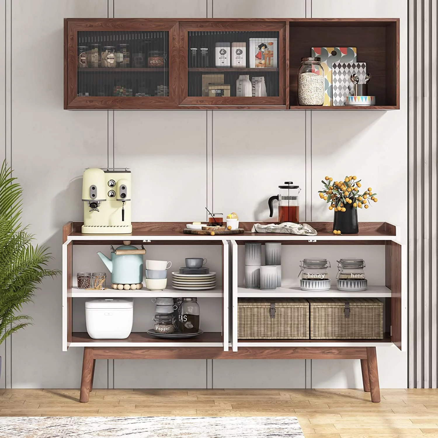 Buffet Cabinet with Storage, Kitchen Sideboard Buffet Table 55