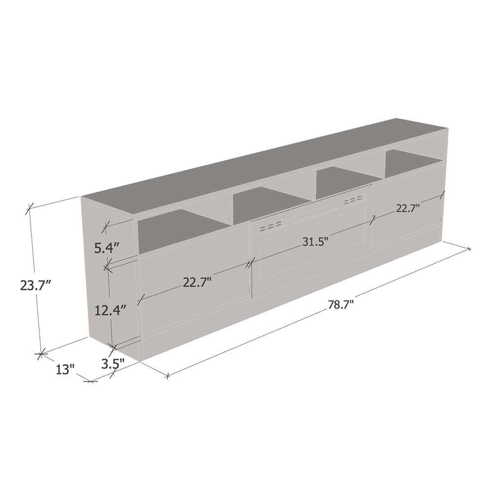 Disparo BL-05 Fireplace TV Stand for TVs up to 90