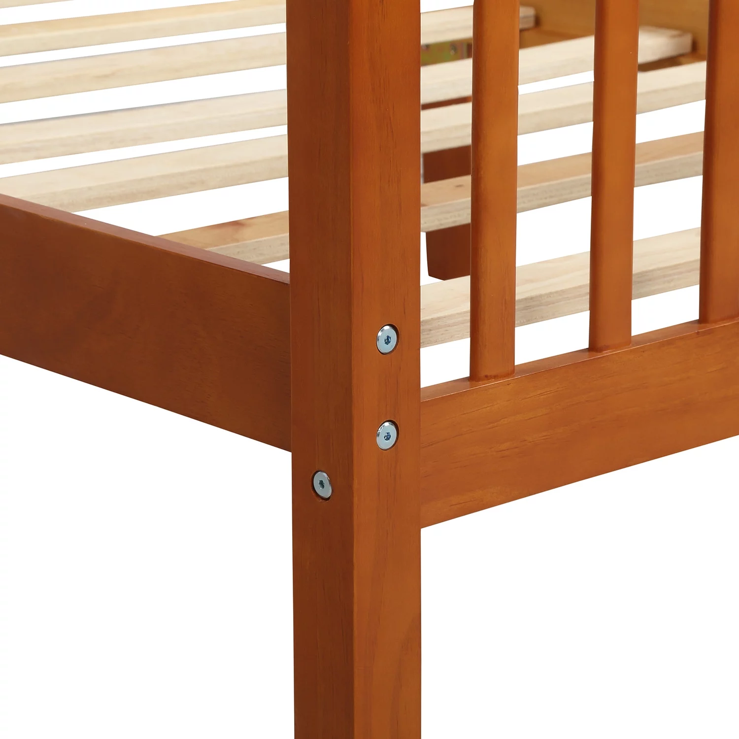 Wood Twin Size Platform Bed Frame with Headboard and Footboard for Kids Boys Girls Teens Adults, No Box Spring Need, Easy Assembly, Oak
