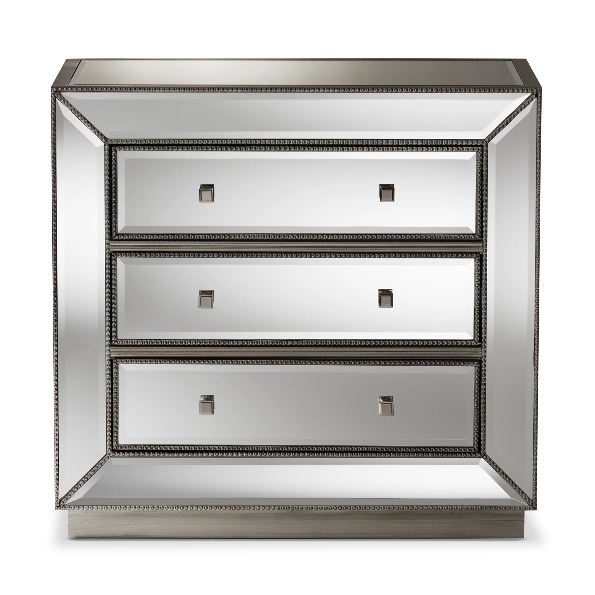 Baxton Studio Edeline Hollywood Regency Glamour Style Mirrored 3-Drawer Cabinet