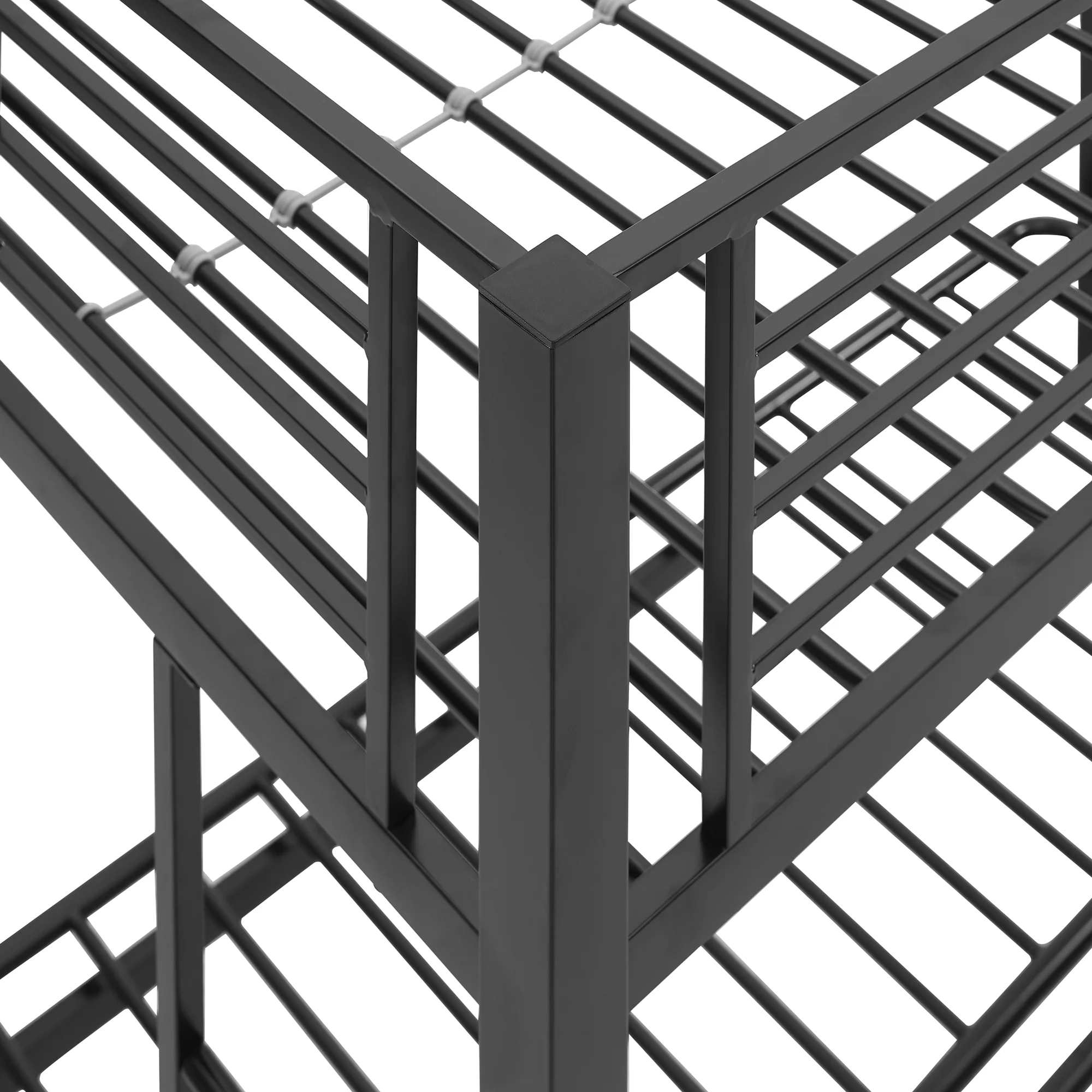Walker Edison Premium Metal Twin Over Futon Bunk Bed - Black, Mattresses Not Included