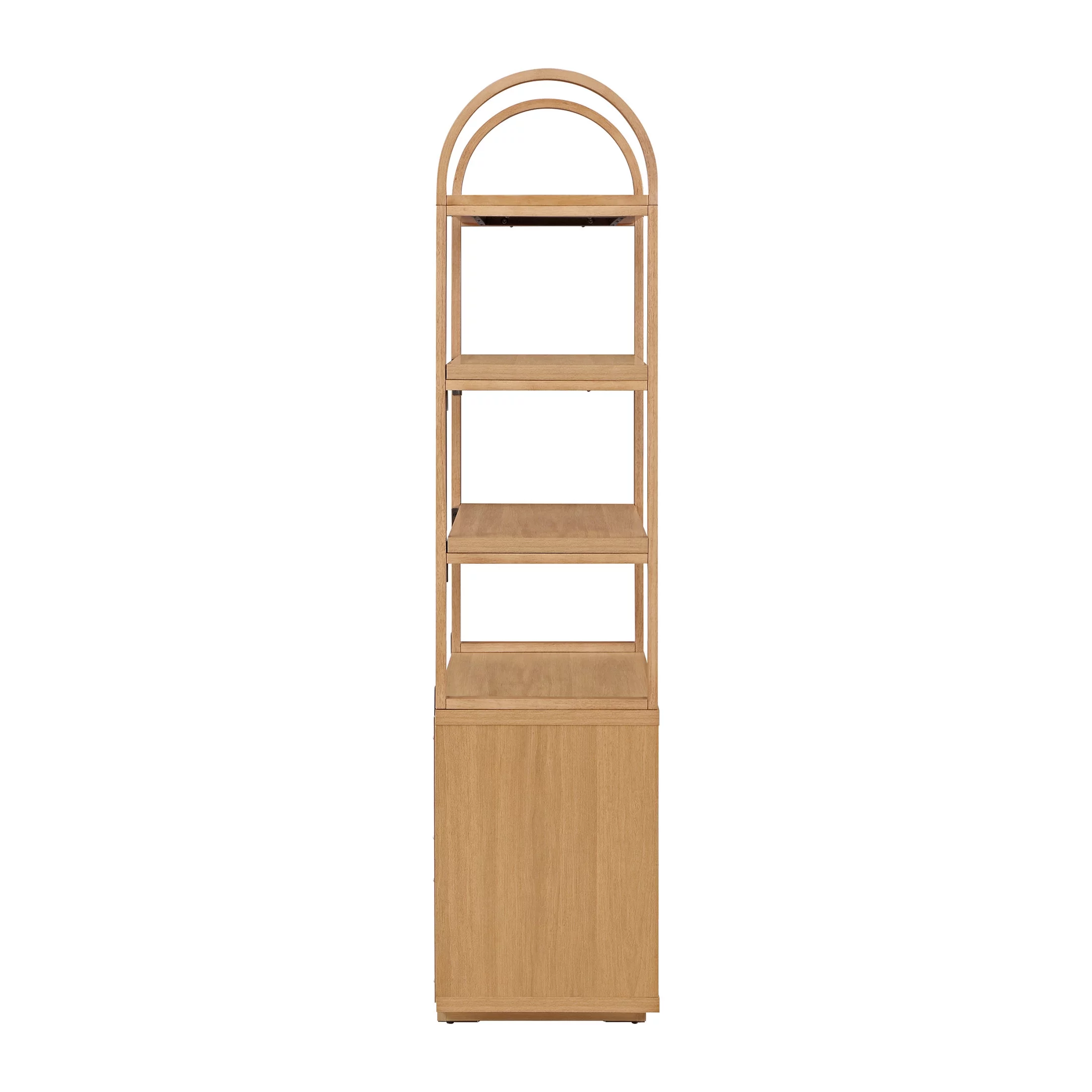 Beautiful Fluted 3-Shelf Bookcase with Storage Cabinet by Drew Barrymore, Warm Honey Finish