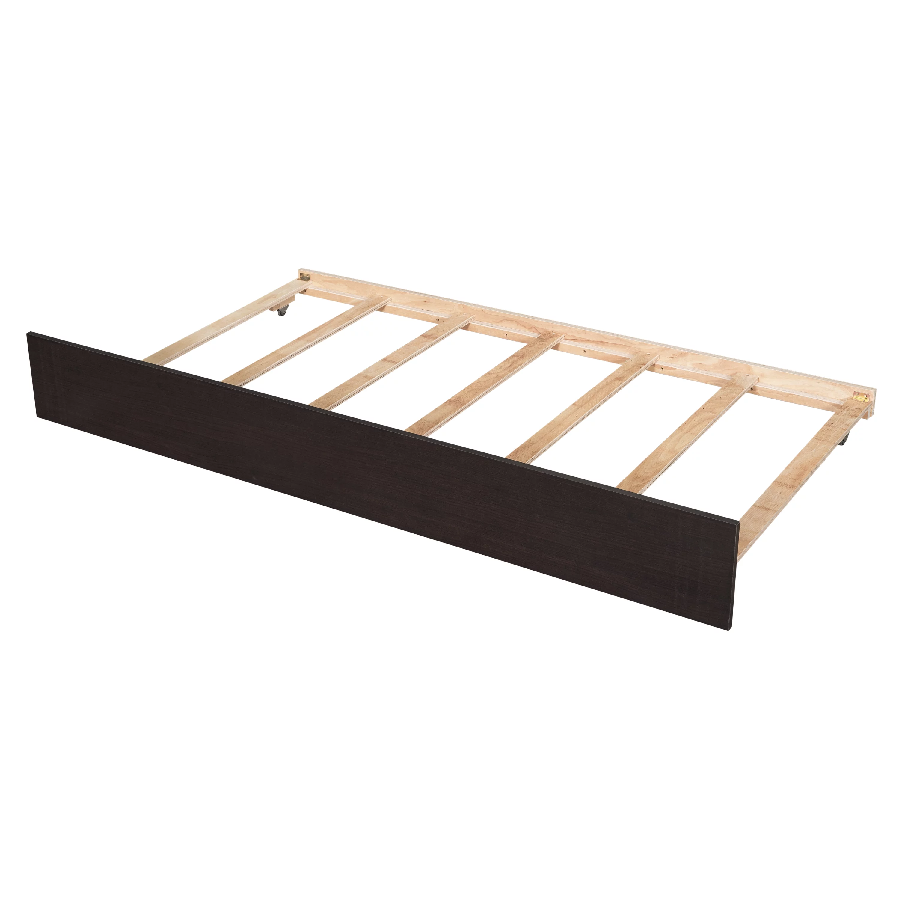 uhomepro Full Bed Frame with Bookcase Headboard and Trundle, Upgrade Pine Wood Platform Bed Frame for Kids, Modern Kids Bed Furniture for Bedroom, No Box Spring Needed, Espresso