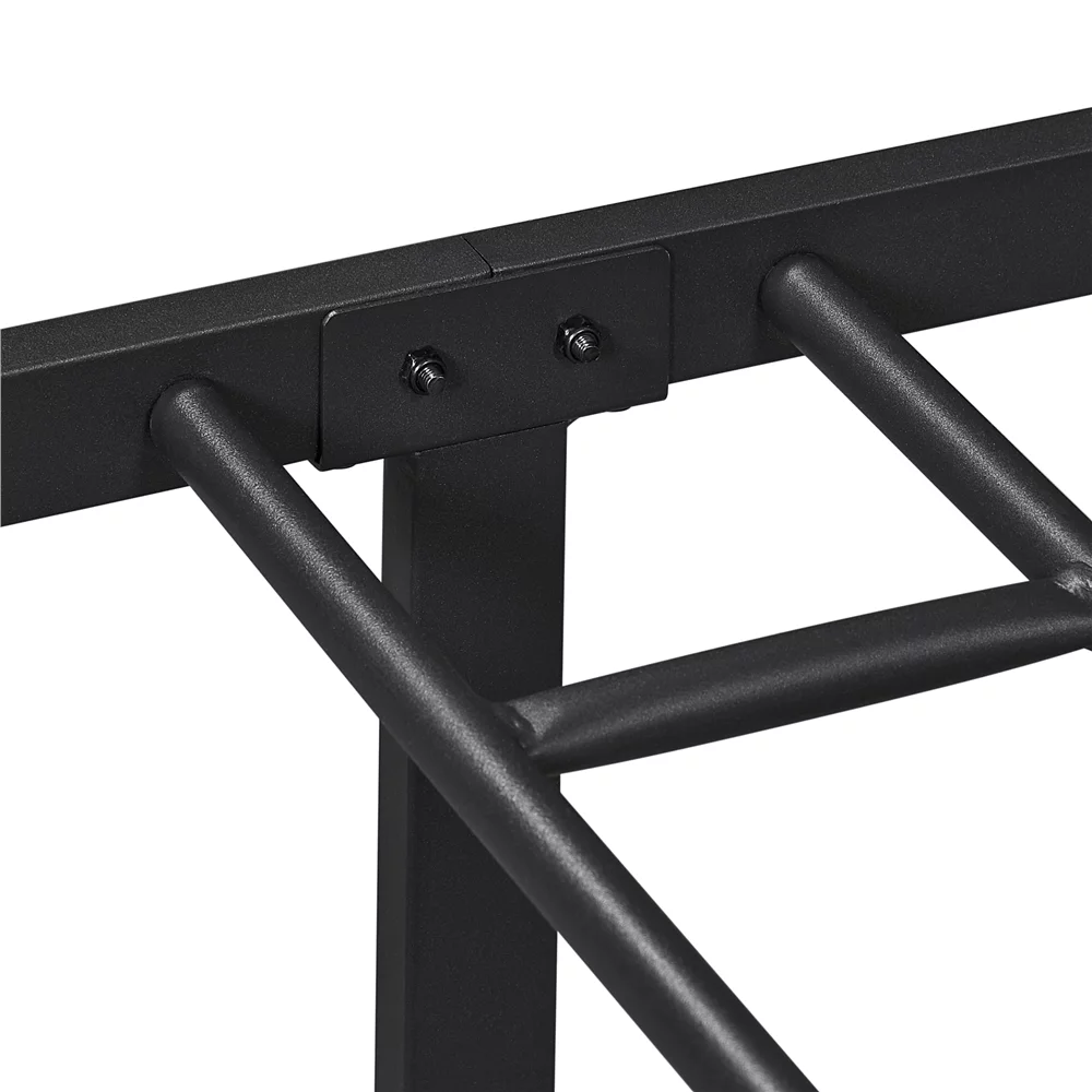 Easyfashion Cloud-Inspired Design Metal Platform Bed,California King,Black