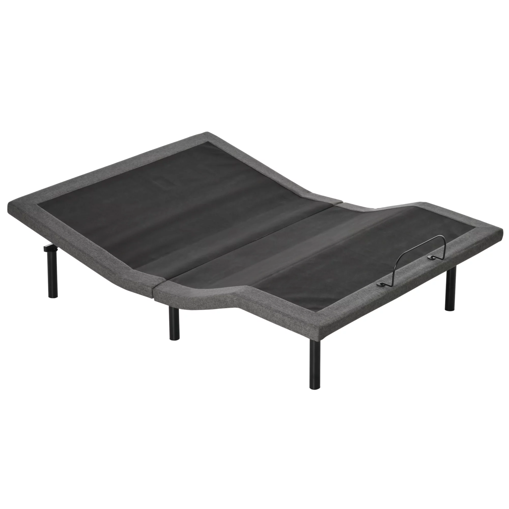 HOMCOM Queen Adjustable Bed Frame, Ergonomic Zero Gravity Power Bed Base with Head and Foot Incline, Memory, and Wireless Remote, Grey